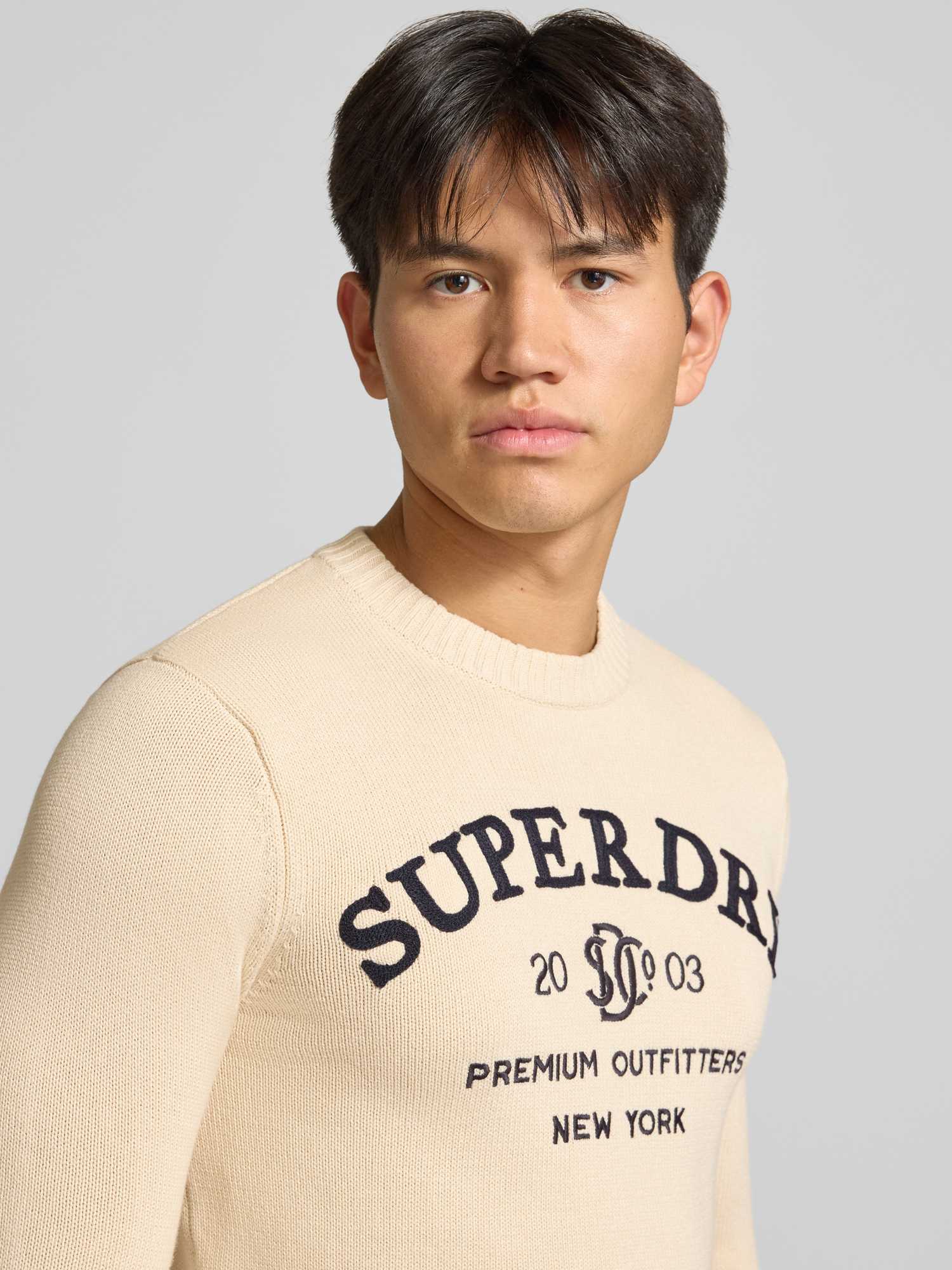 Superdry Herren Grau Pullover Baumwolle Motiv - Bild 3