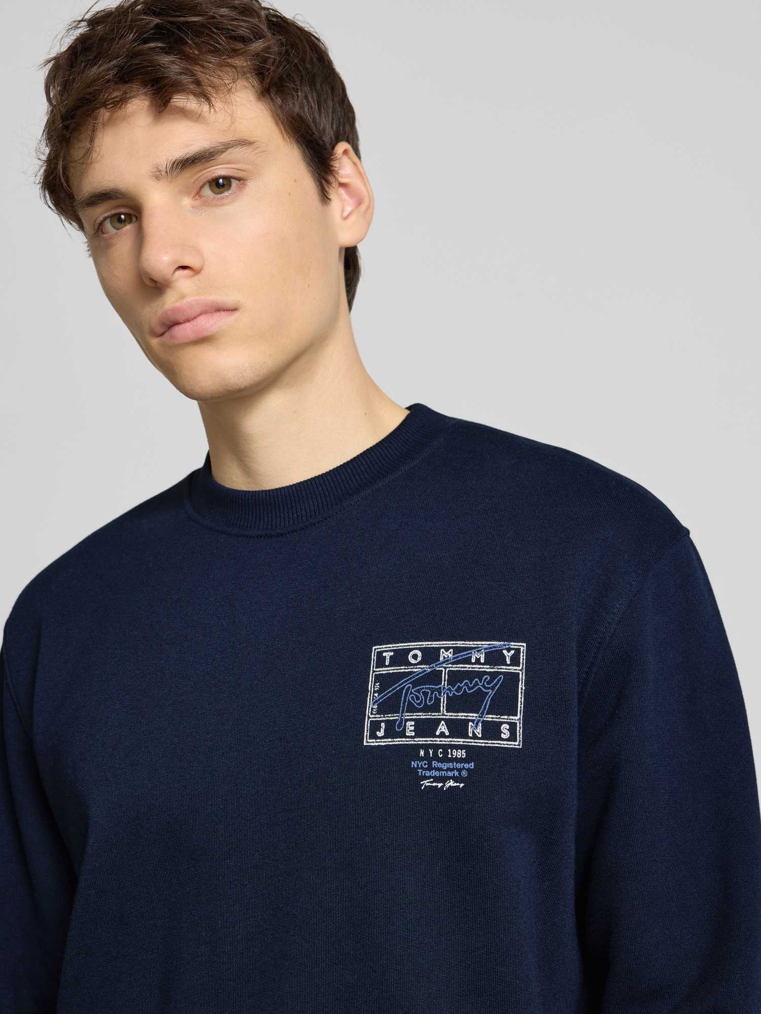 Tommy Jeans, Herren, Pullover, Tjm Reg Entry Dna Play Crew Ext, Blau, (M) - Bild 5