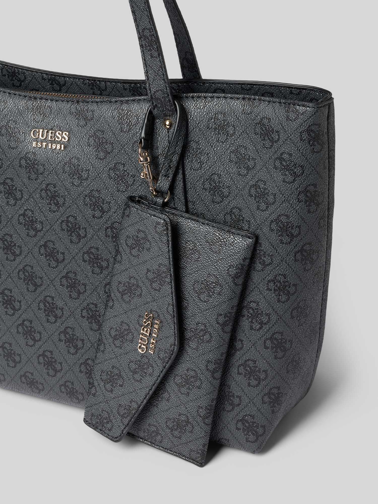 Guess, Damen, Tasche, Brenton Top Zip Tote, Schwarz, Grau - Bild 3
