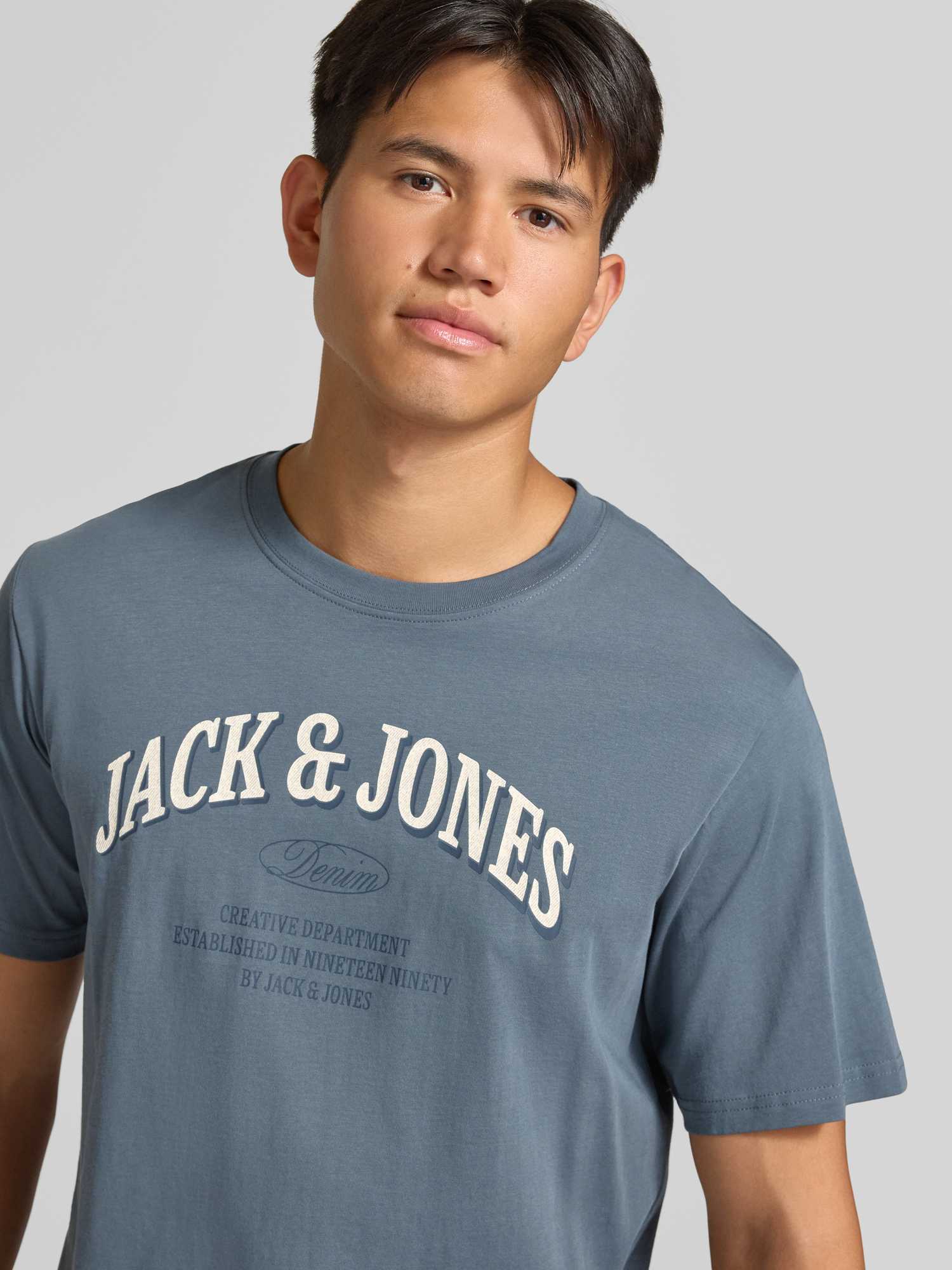 Jack & Jones Herren Blau T-Shirts, Gr. L - Bild 4