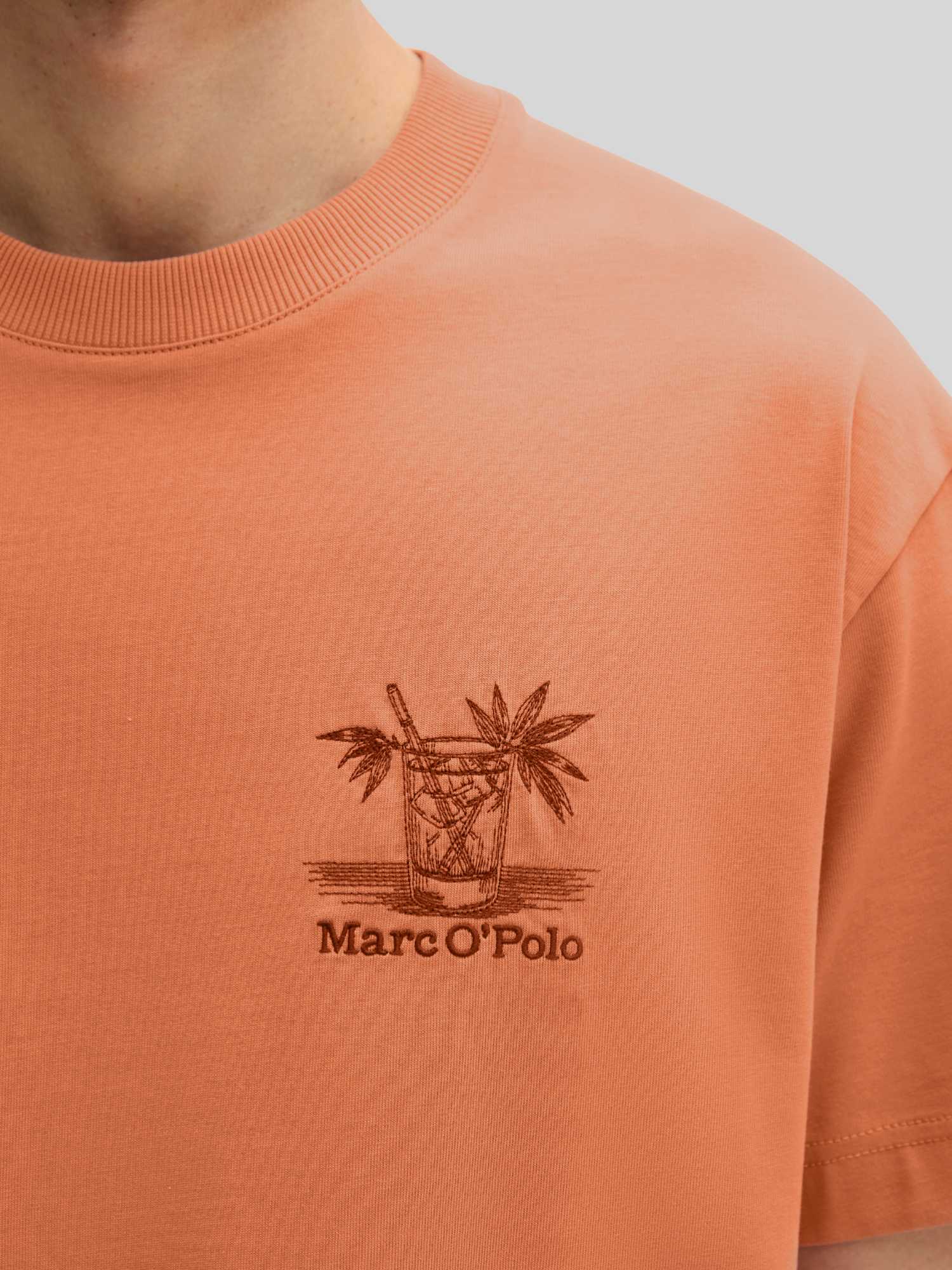 Marc O'Polo Herren T-Shirt - Baumwolle - Rot - S - Bild 2