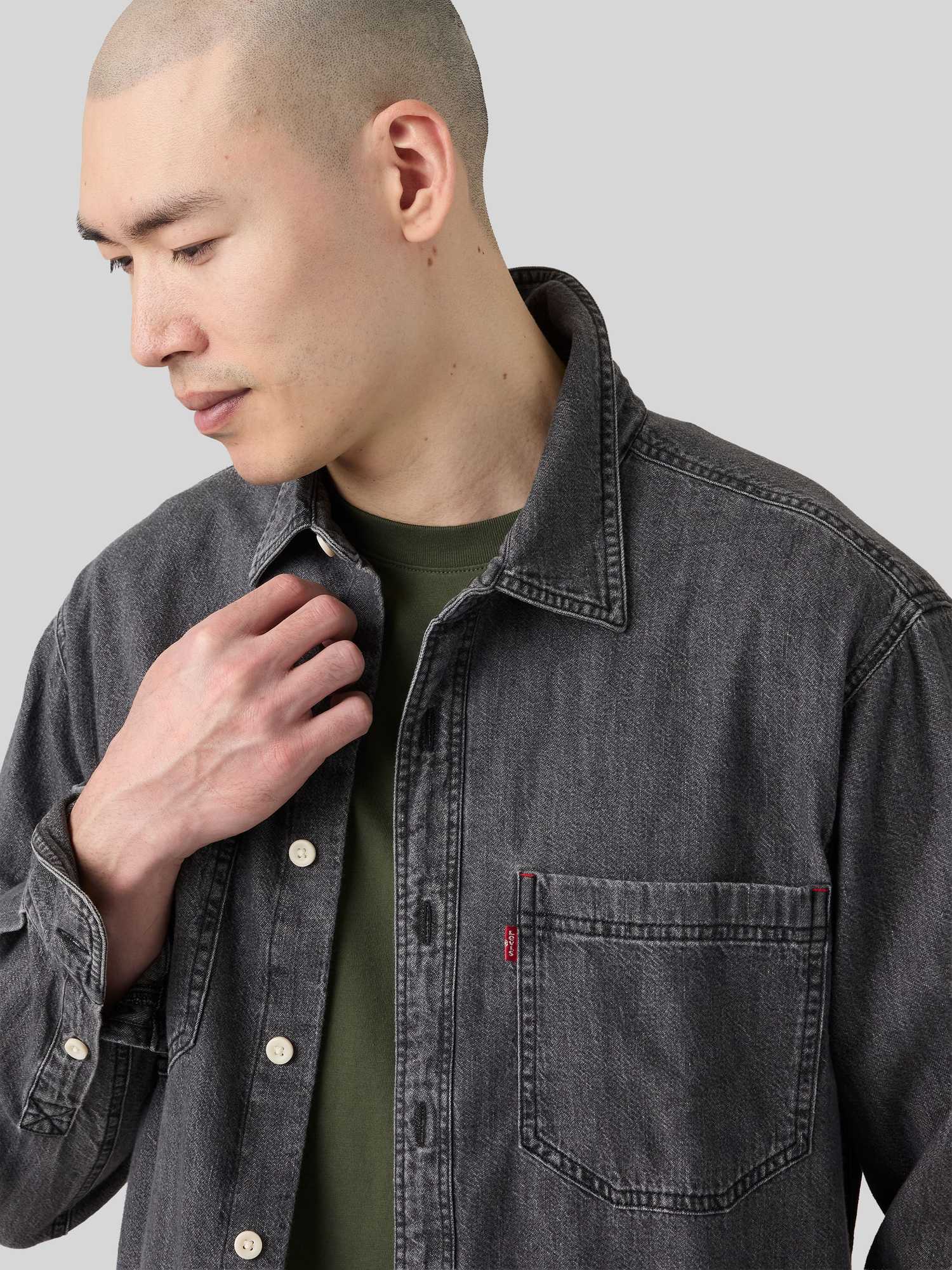 Levis Levi's® Jeanshemd Mariposa Langarm Kent-Kragen Für Herren Grau L - Bild 3