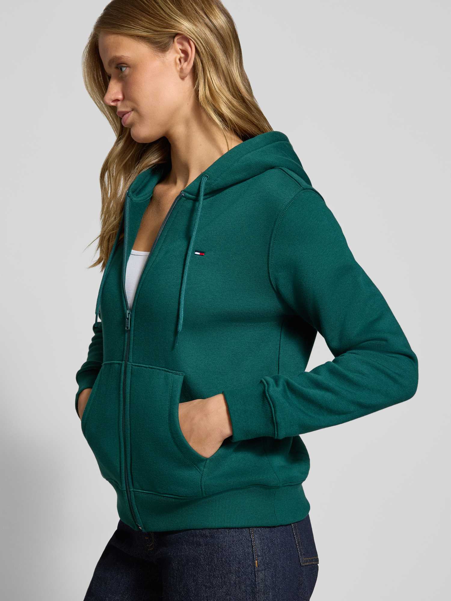 VAN GRAAF Tommy Jeans Damen Tanne Kapuzenpullover Baumwolle Grün, Klein - Bild 2