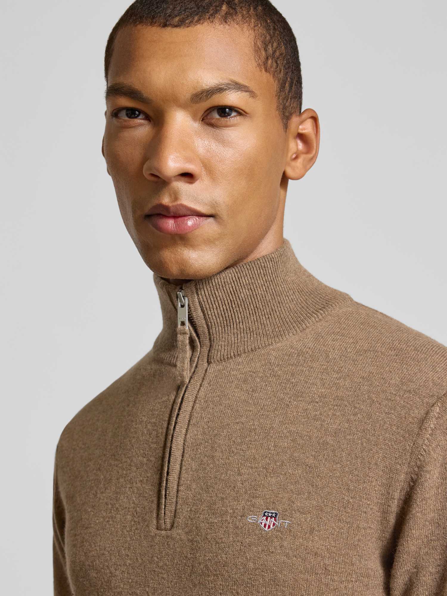 Gant Beige Halb-Zip-Pullover Superfine - Bild 5