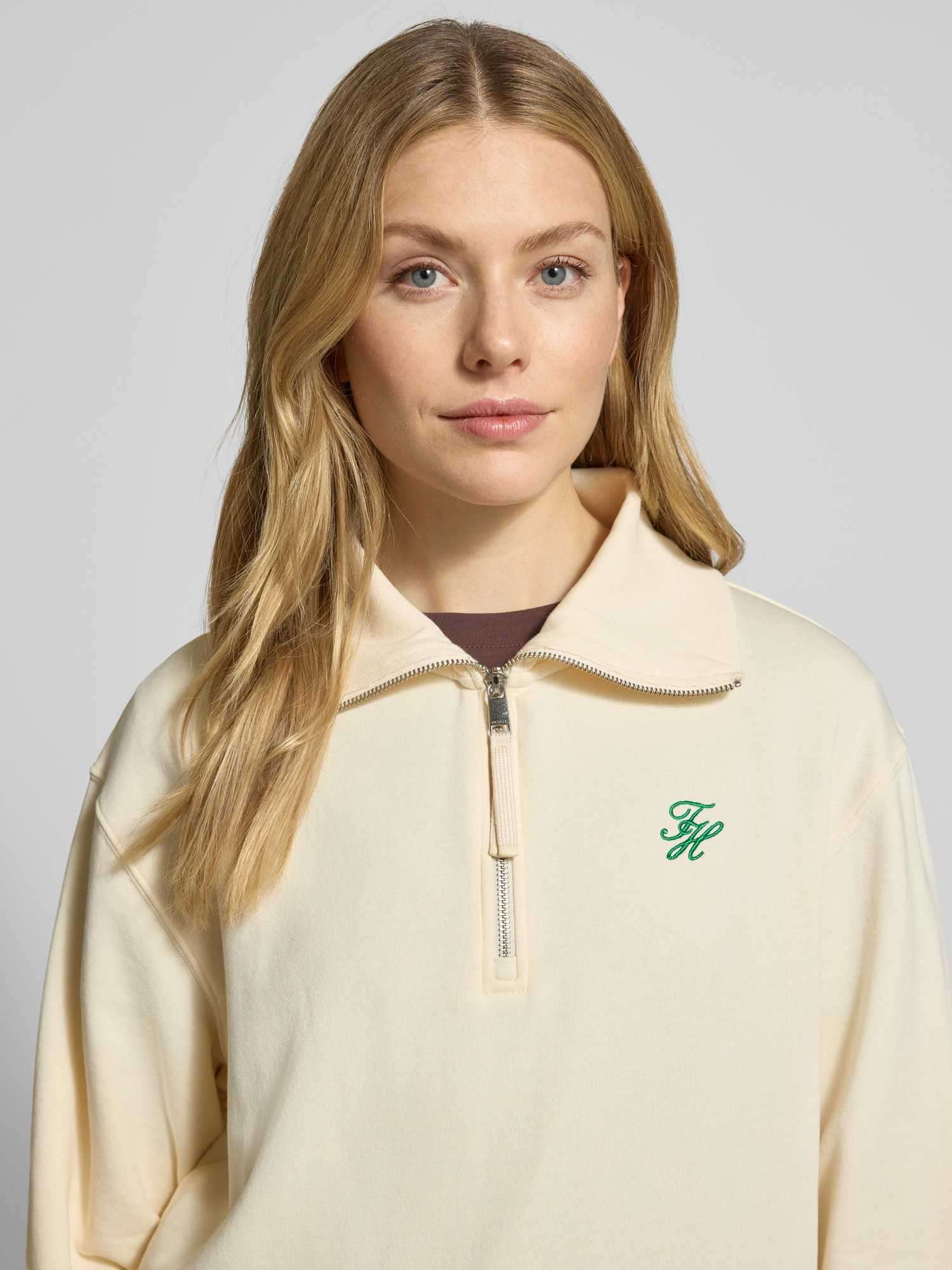 VAN GRAAF Tommy Hilfiger Damen Ecru Sweatshirt Baumwolle Beige, Mittel - Bild 2