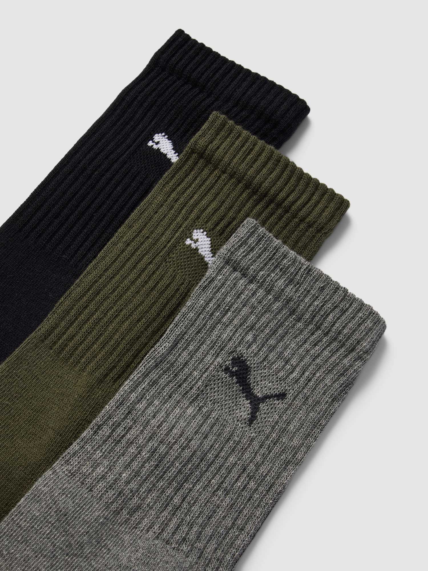 Puma Unisex Schwarz/Grün 3P Sport Crew Socks Gr 43/46 - Bild 3