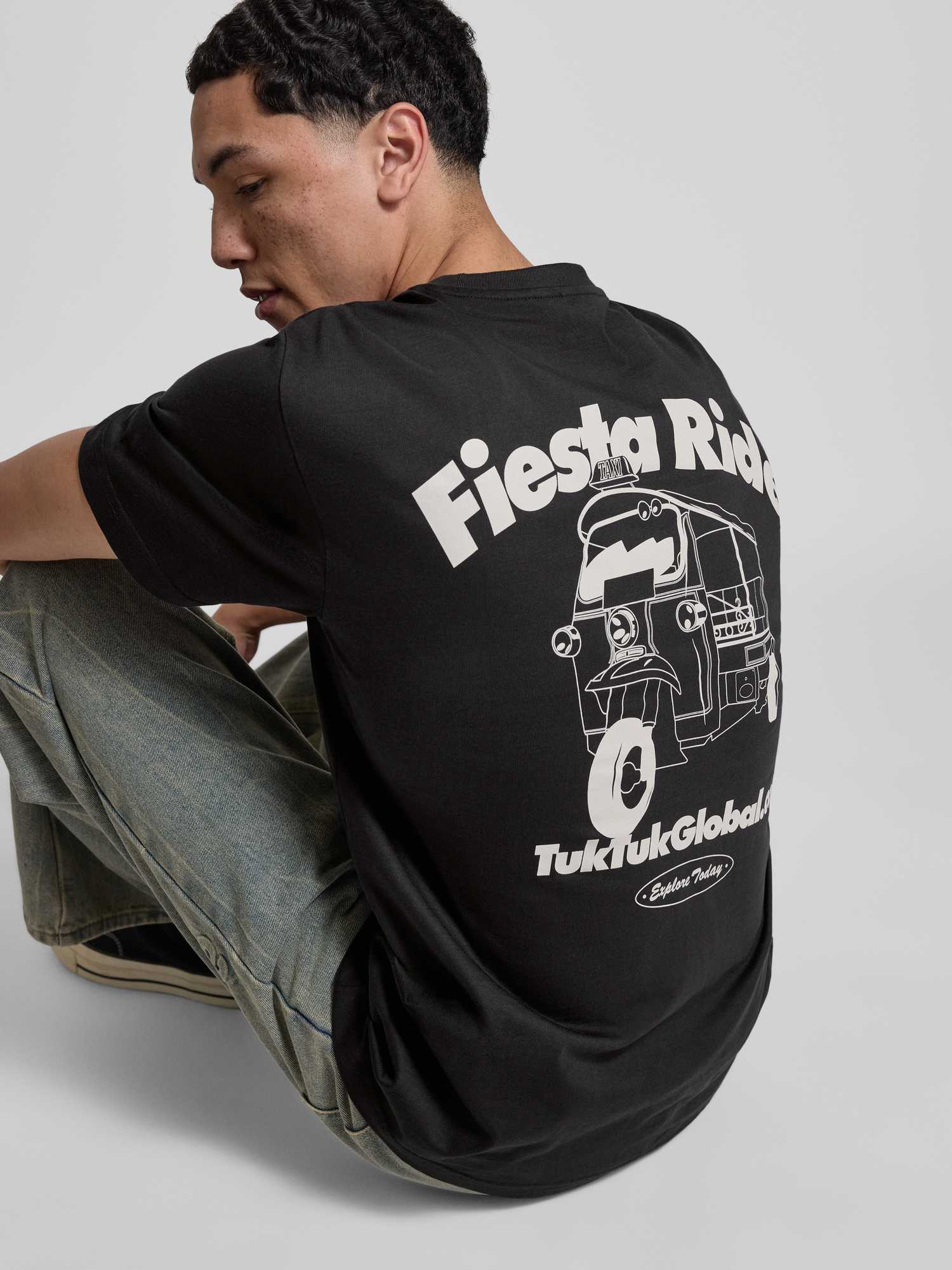 Only And Sons Herren Schwarz T-Shirt - Onsfred Life Foodie Rlx Ss Tee - S Bis Xl - Für Männer - Größe Xl - Bild 3