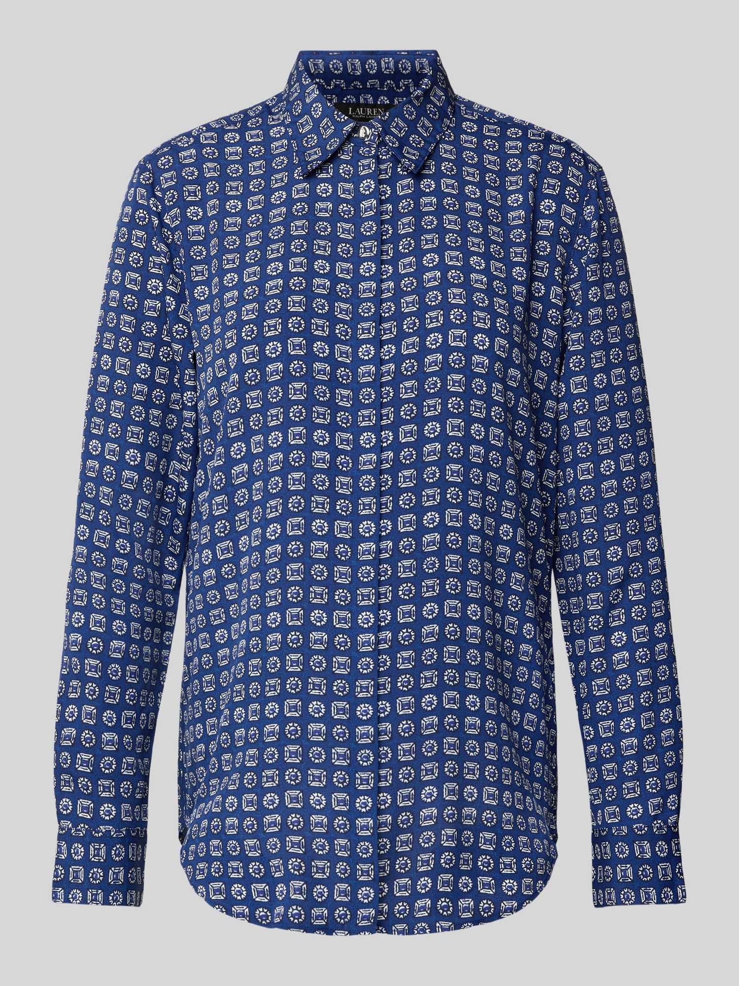 Lauren Ralph Lauren Damen Hellblau Regular Fit Bluse Mit Verdeckter Knopfleiste Modell 'Kristy' Mittel