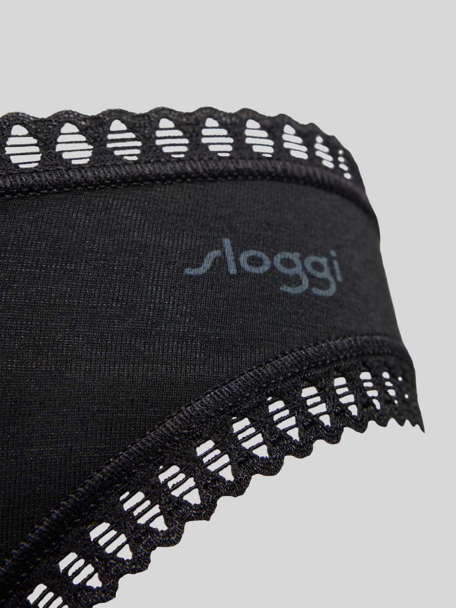 Sloggi Damen Schwarz 3P Go Crush Mini Briefs Baumwolle Large - Bild 6