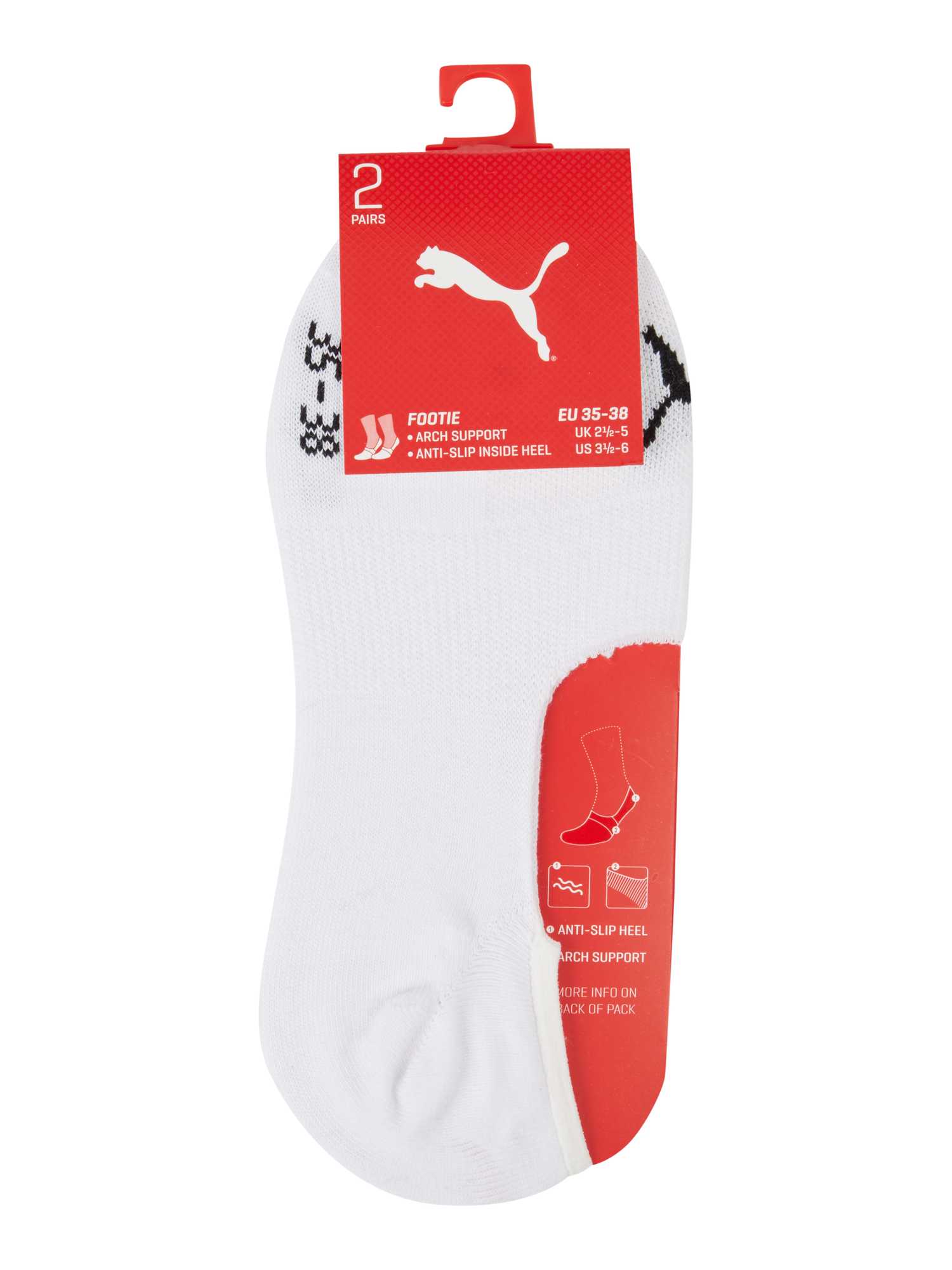 Puma, Unisex, Socken, Footie 2P, Weiss, (2er Pack, 35 - 38) - Bild 4