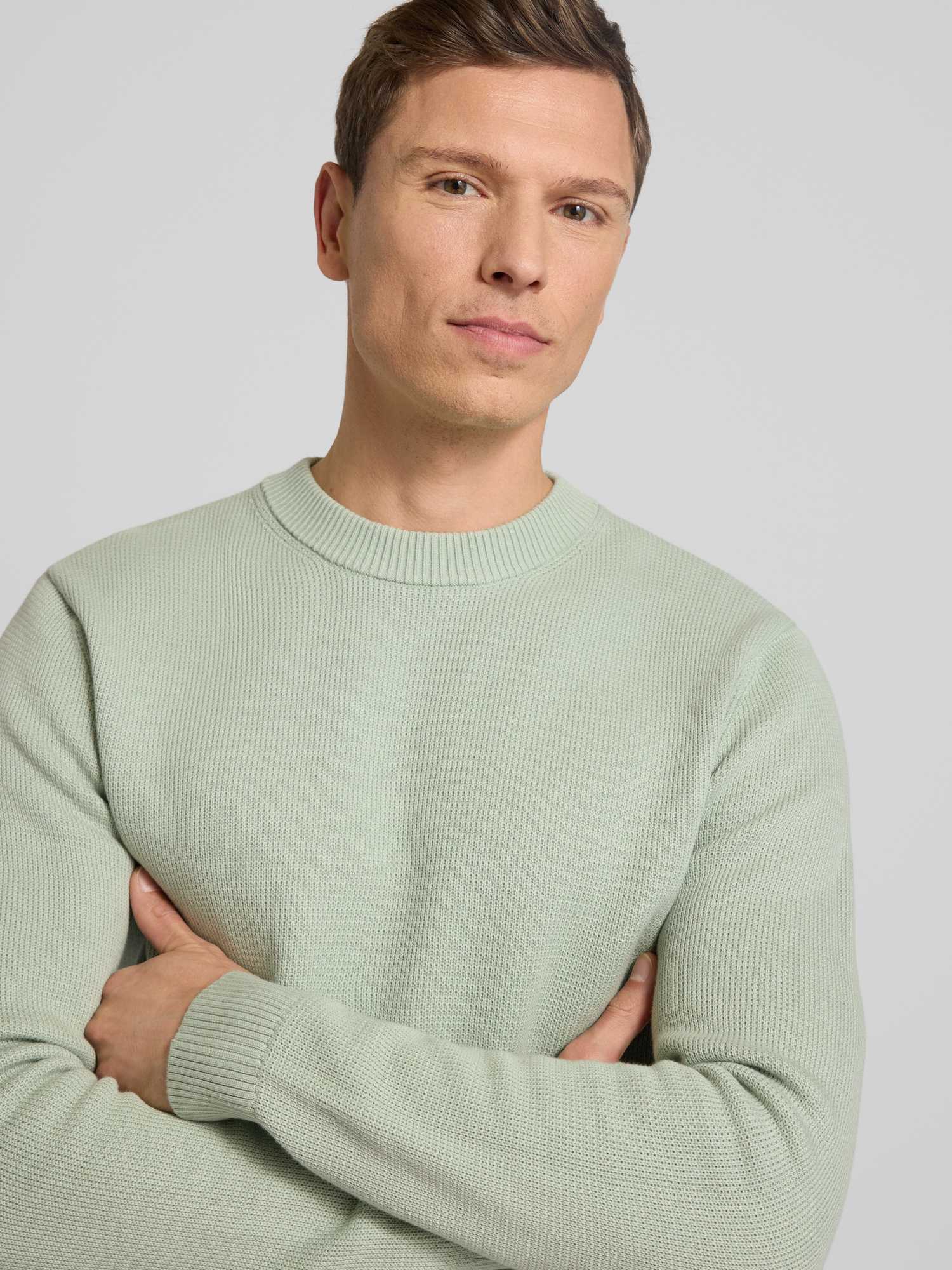SELECTED MEN Herren Slhdane Ls Knit Structure Crew Neck Noos - Bild 3