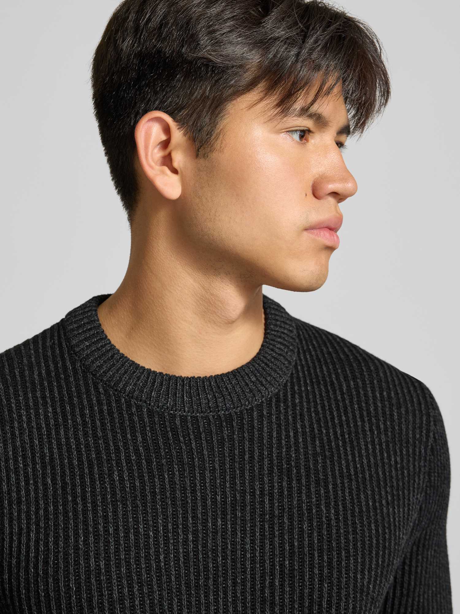 Jack & Jones Herren Schwarz Rundhalspullover "Jjedover Knit Crew Neck Sn", Gr. Xl, Strick, Obermaterial: 42% Baumwolle, 40% Polyacryl, 18% Polyes... - Bild 7