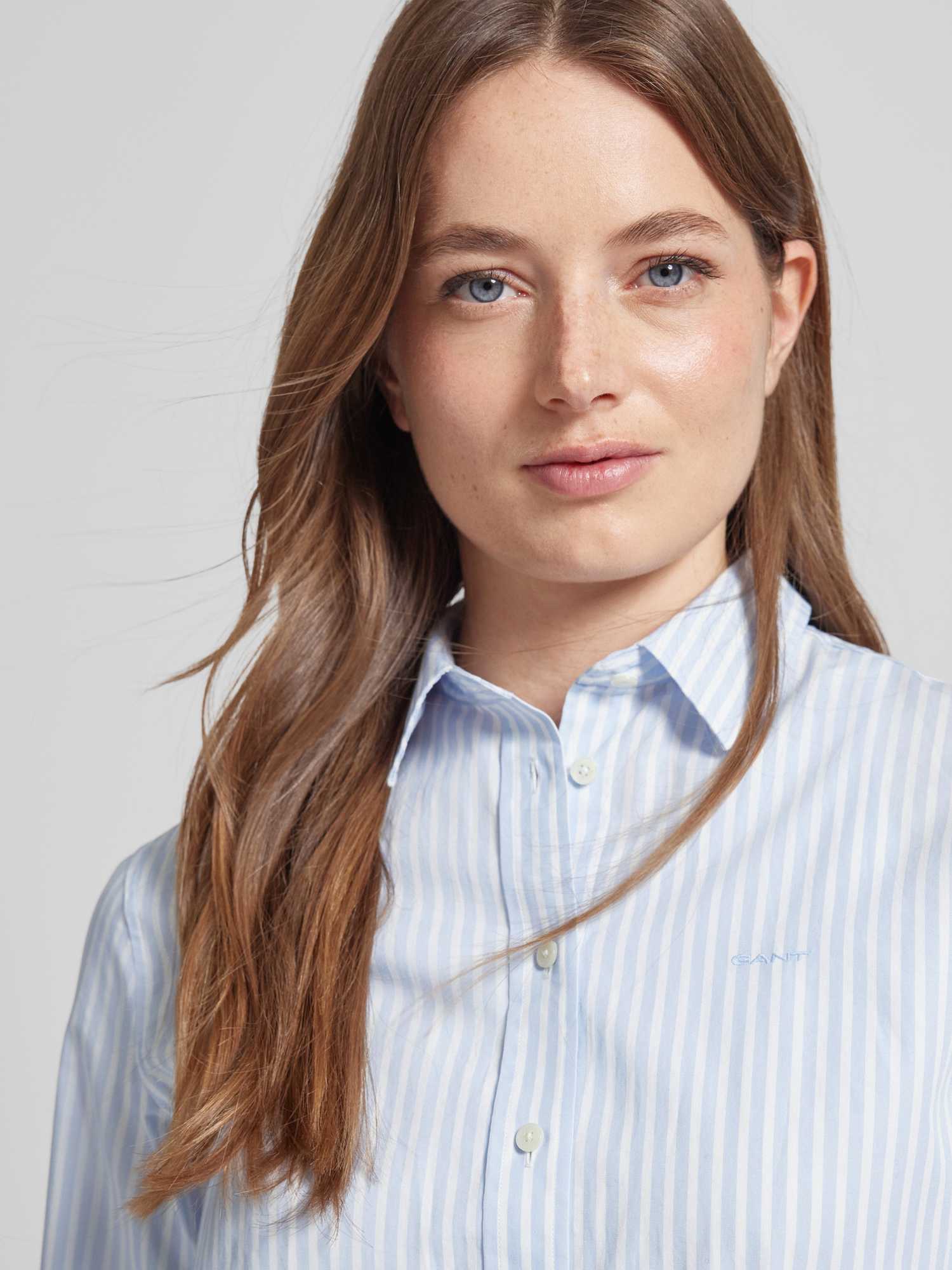 Gant Damen - Popeline-Bluse Im Regular Fit Mit Streifen Light Blue - Gr. - 40 - Bild 4