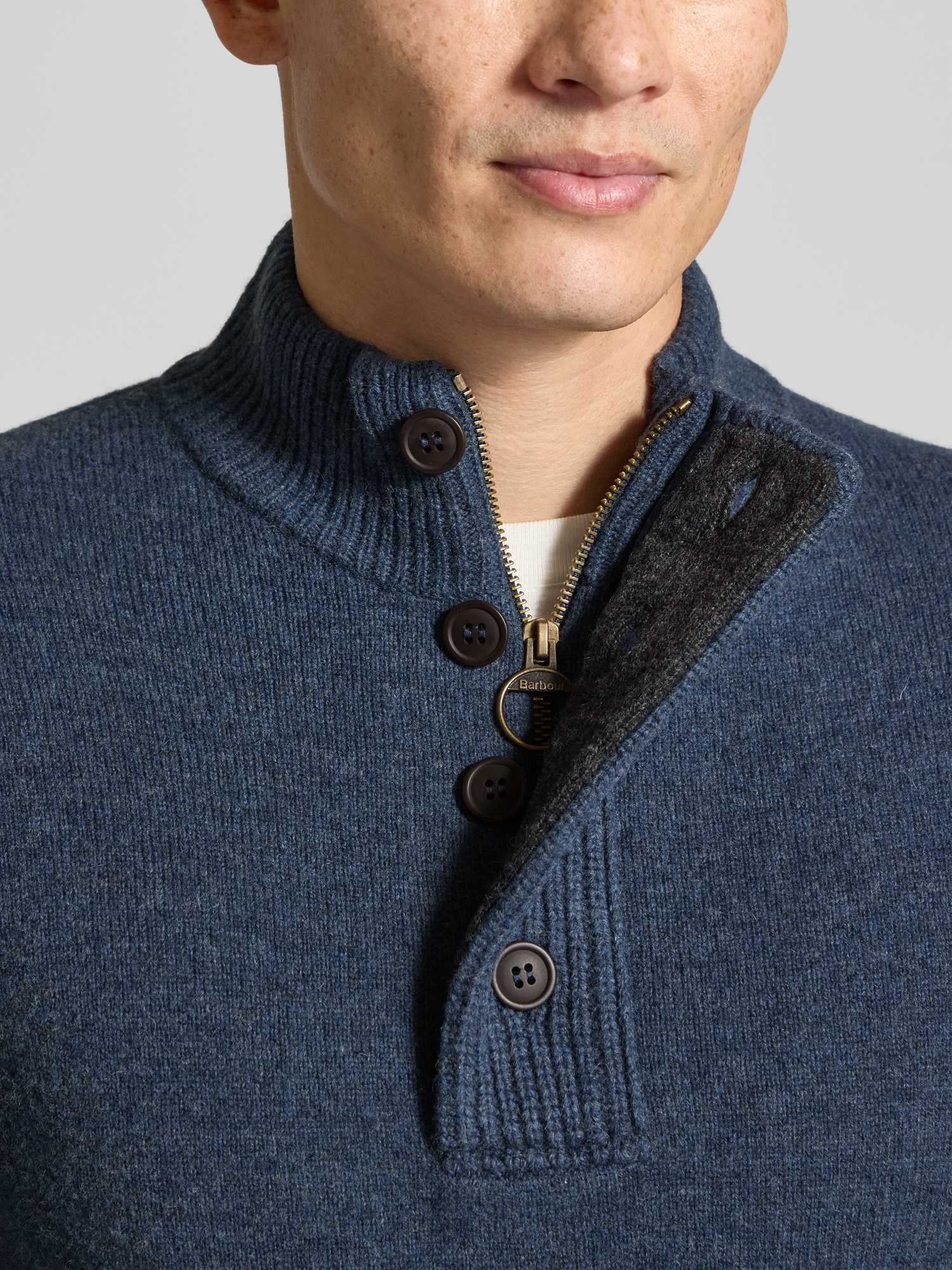 Barbour Herren Blau Troyer Wolle Meliert - Bild 3