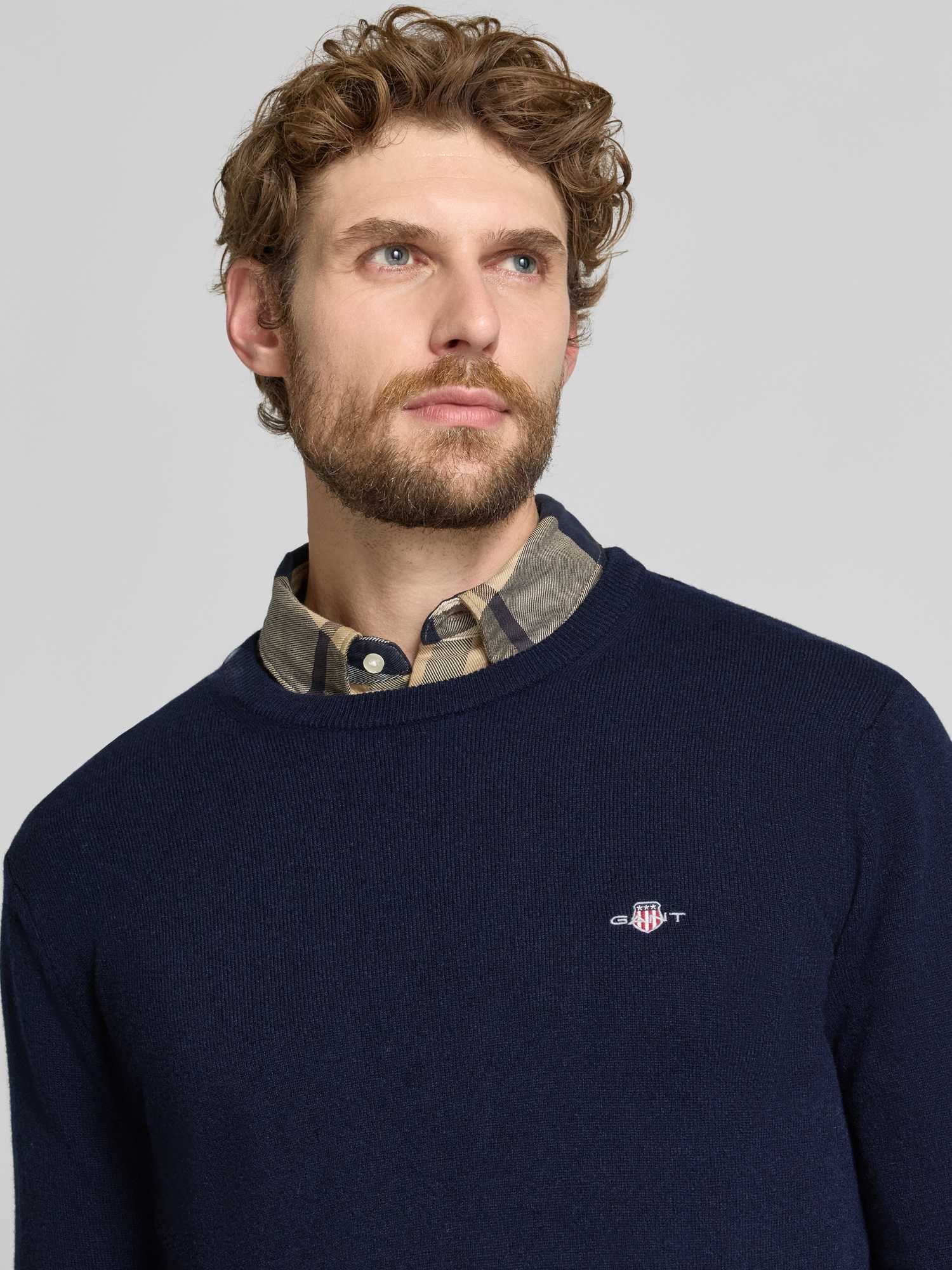 Gant Herren Marine Rundhalspullover Aus Lambswool (S) - Bild 5