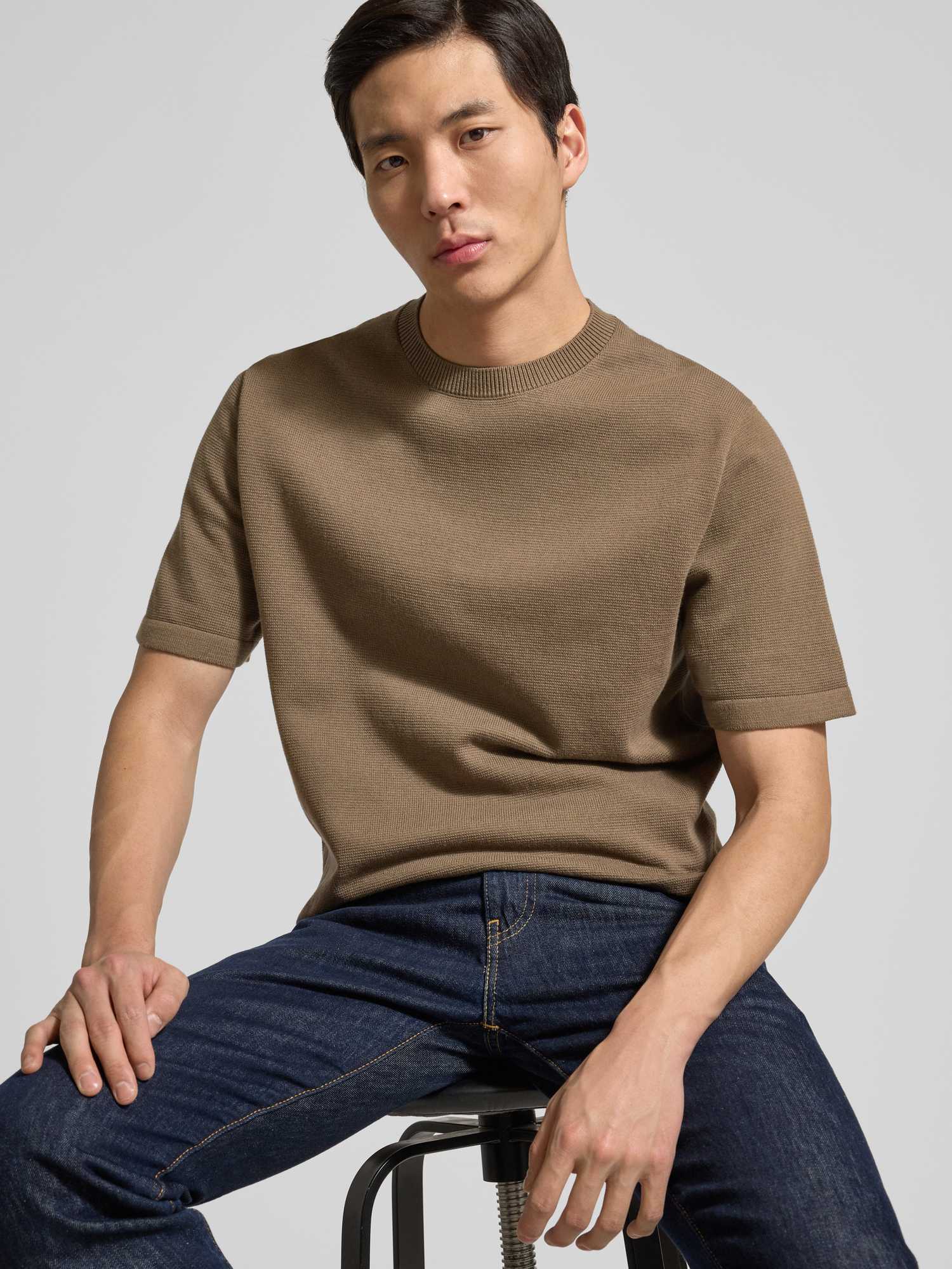 Jack & Jones Herren Rundhals T-Shirt JPRBLAMILANO SPRING KNIT CREW NECK - Relaxed Fit - Bild 3