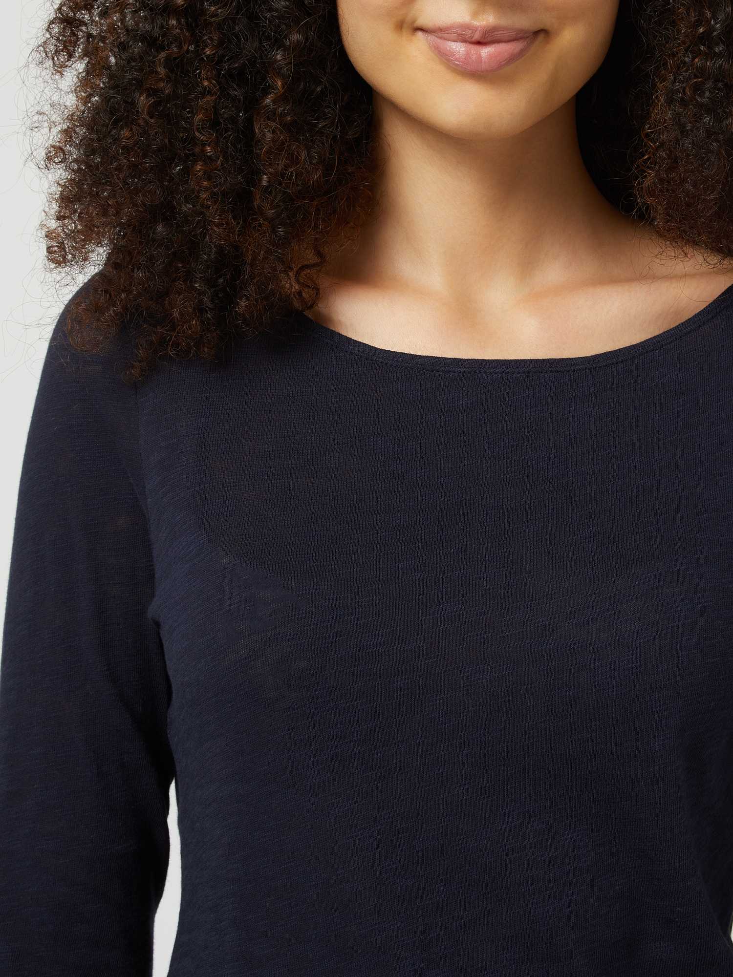 Marc O'polo Damen Langarmshirt - T-Shirt Longsleeve U-Boot-Ausschnitt Baumwolle Blau S - Bild 3