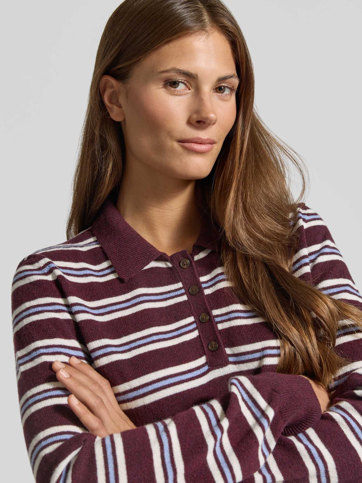 Gant Damen - Gestreifter Rugger Aus Ultrafeiner Lambswool Darkened Wine - Gr. - Xl - Bild 3