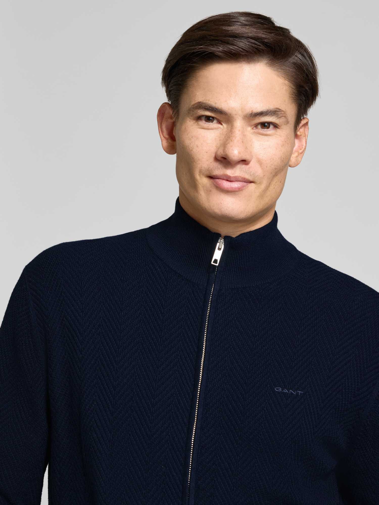 Gant Herren Dunkelblau Strickjacken & Cardigans, Blau, Gr. L - Bild 4