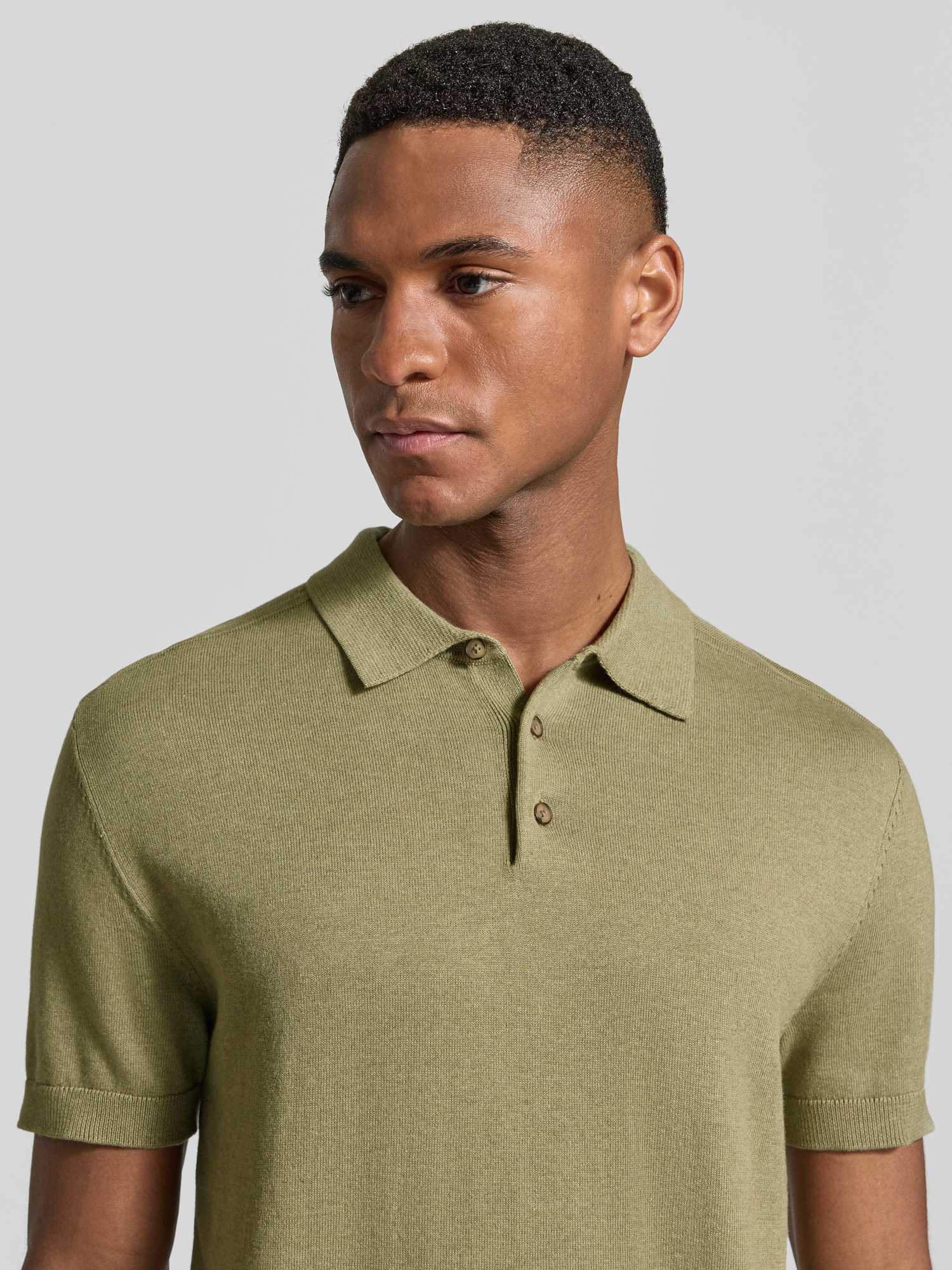 Selected Herren Grün – Gestricktes Polohemd Aus 100% Baumwolle In - Bild 3