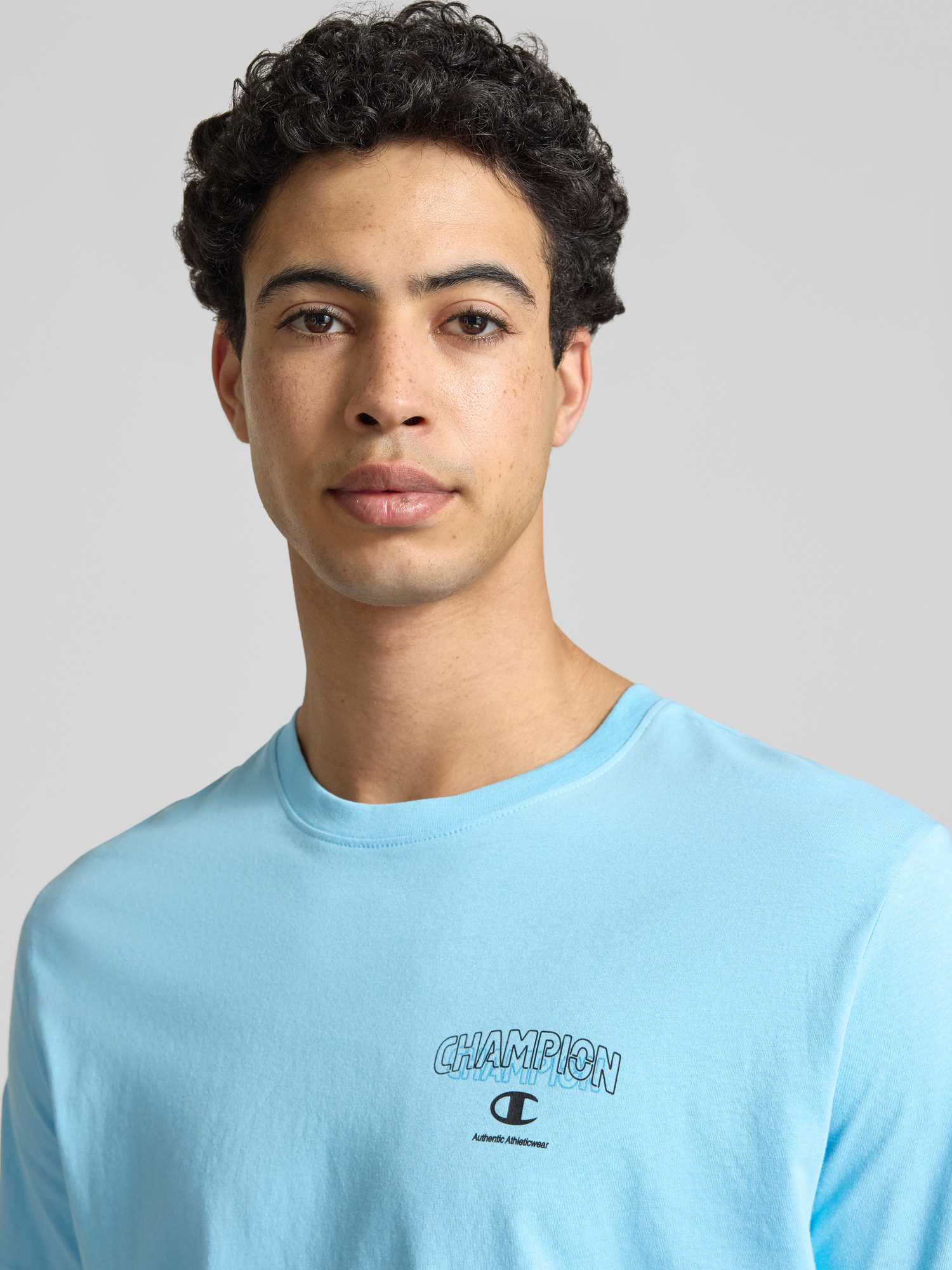 Champion - Herren T-Shirt - Baumwolle - L - Hellblau - Bild 2