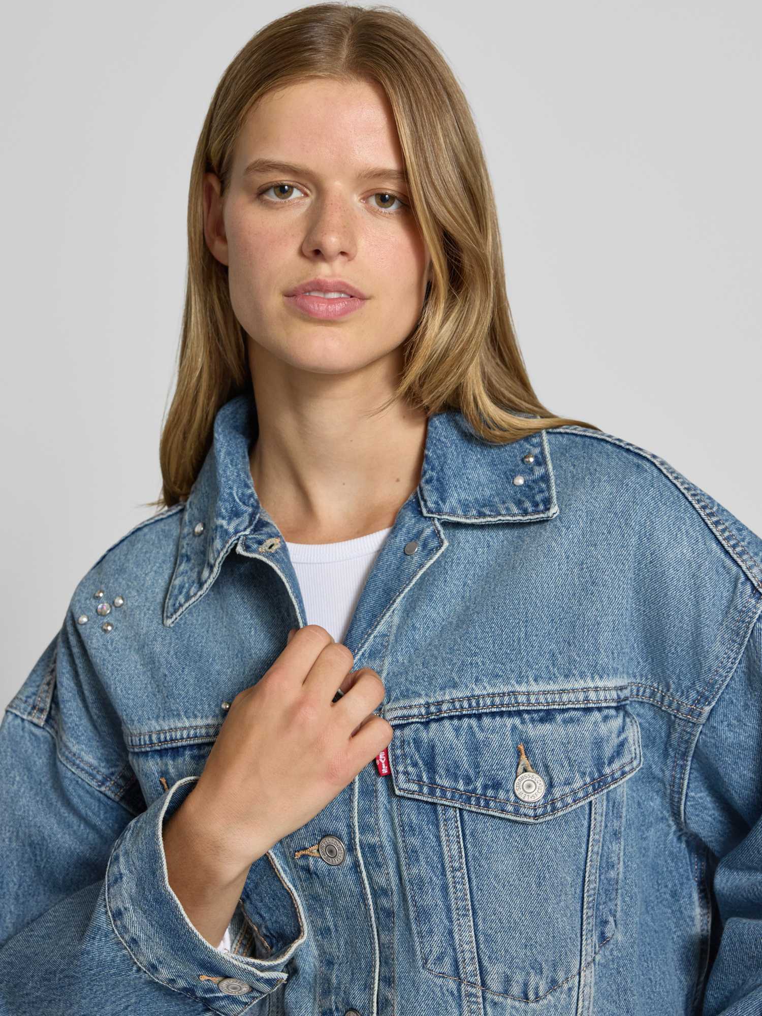VAN GRAAF Levi's Damen Denim Jeansjacke Baumwolle (100%) Blau, Groß - Bild 2