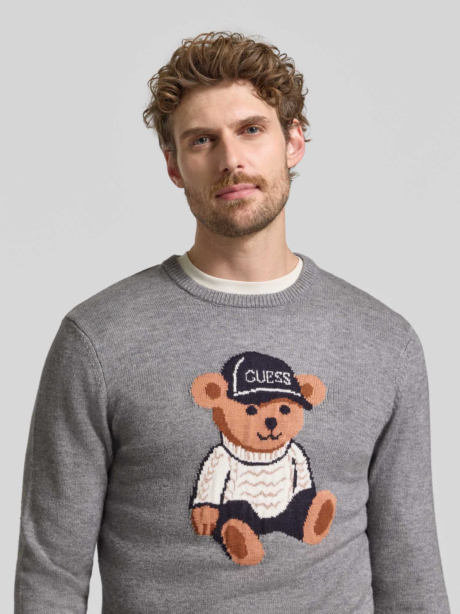 Guess Herren Gris Pullover Navin Bear - Bild 4