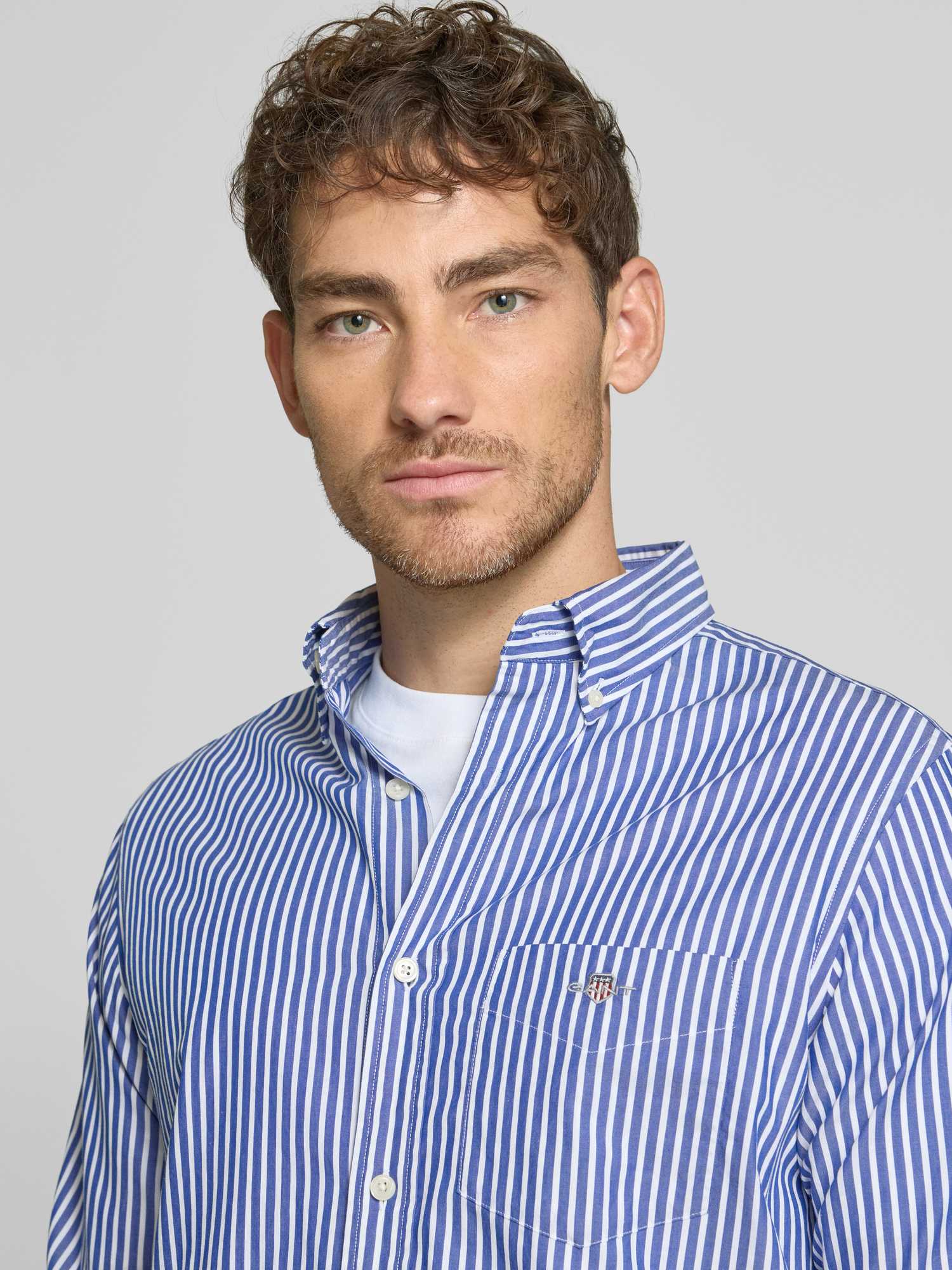 Gant Herren Reg Classic Poplin Stripe Shirt Hemd (1er Pack) - Bild 6