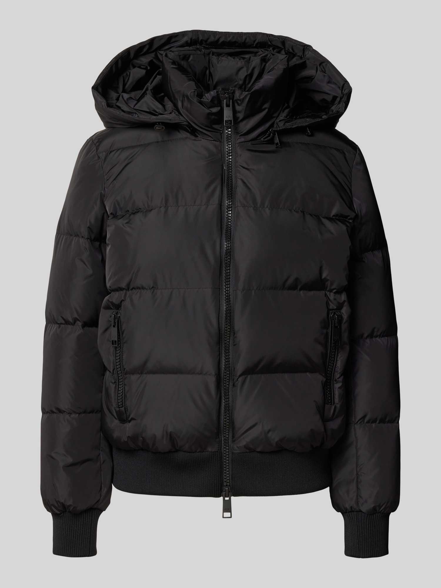 Armani Exchange Damen Schwarz Daunenjacke Mit Kapuze Extra Groß