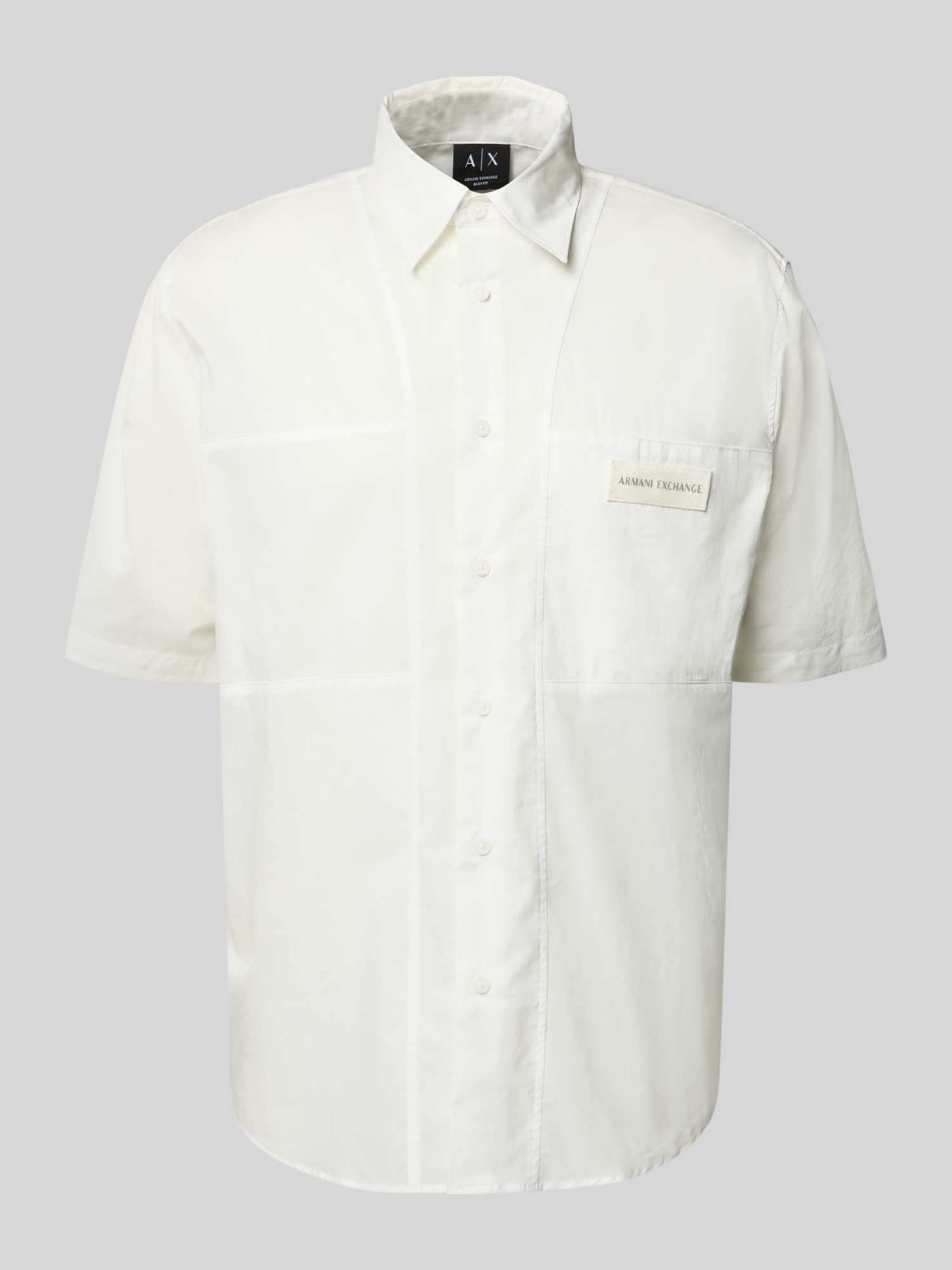 Armani Exchange Heren Casual Overhemden In Wit/Beige Maat Large