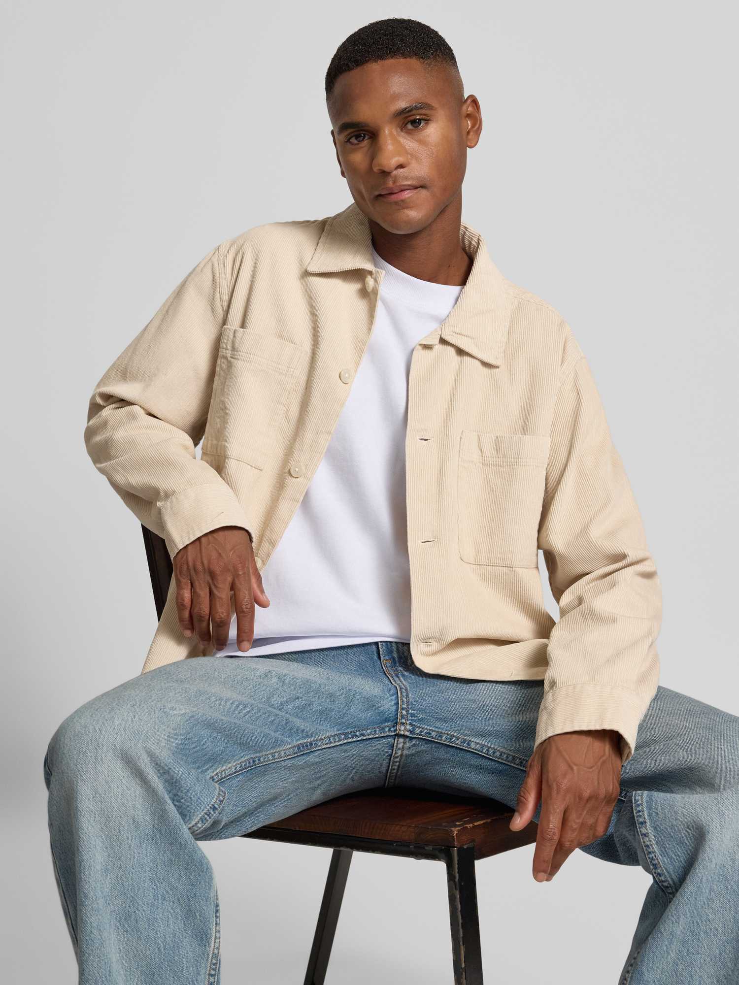 Selected Slhregtate Cord Overshirt, Oatmeal - Bild 2