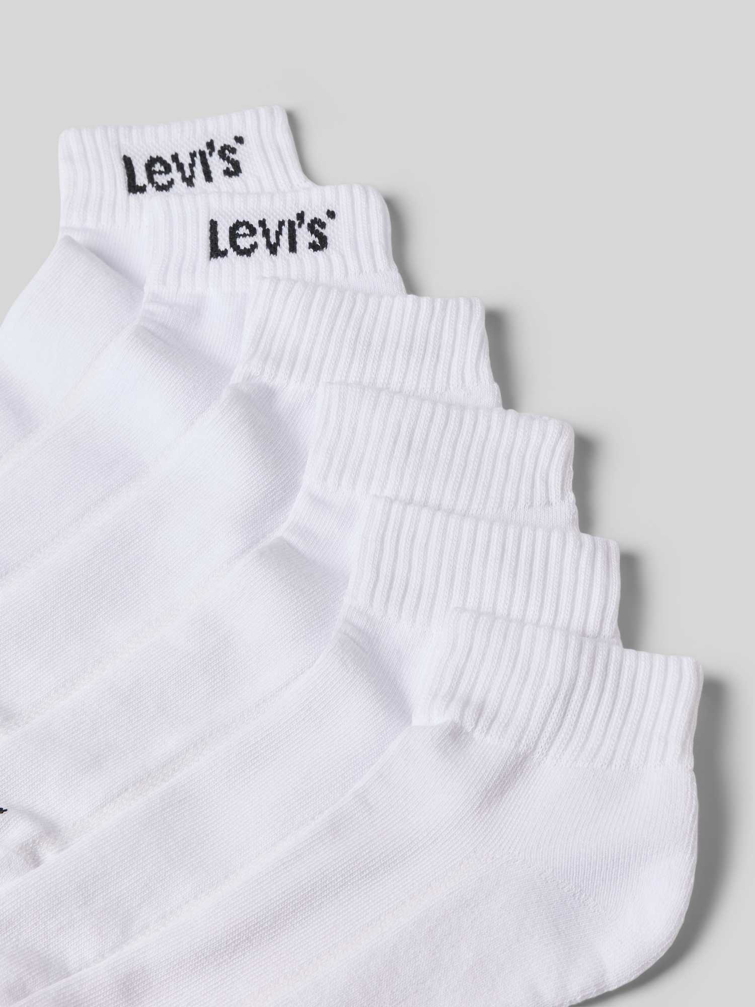 Levis Herren Weiß Levi's Unisex Quartersocken, 6Er Pack - Mid Cut Orange Tab 6P Ecom, Baumwollmischung, Größe 39-42 In - Bild 2
