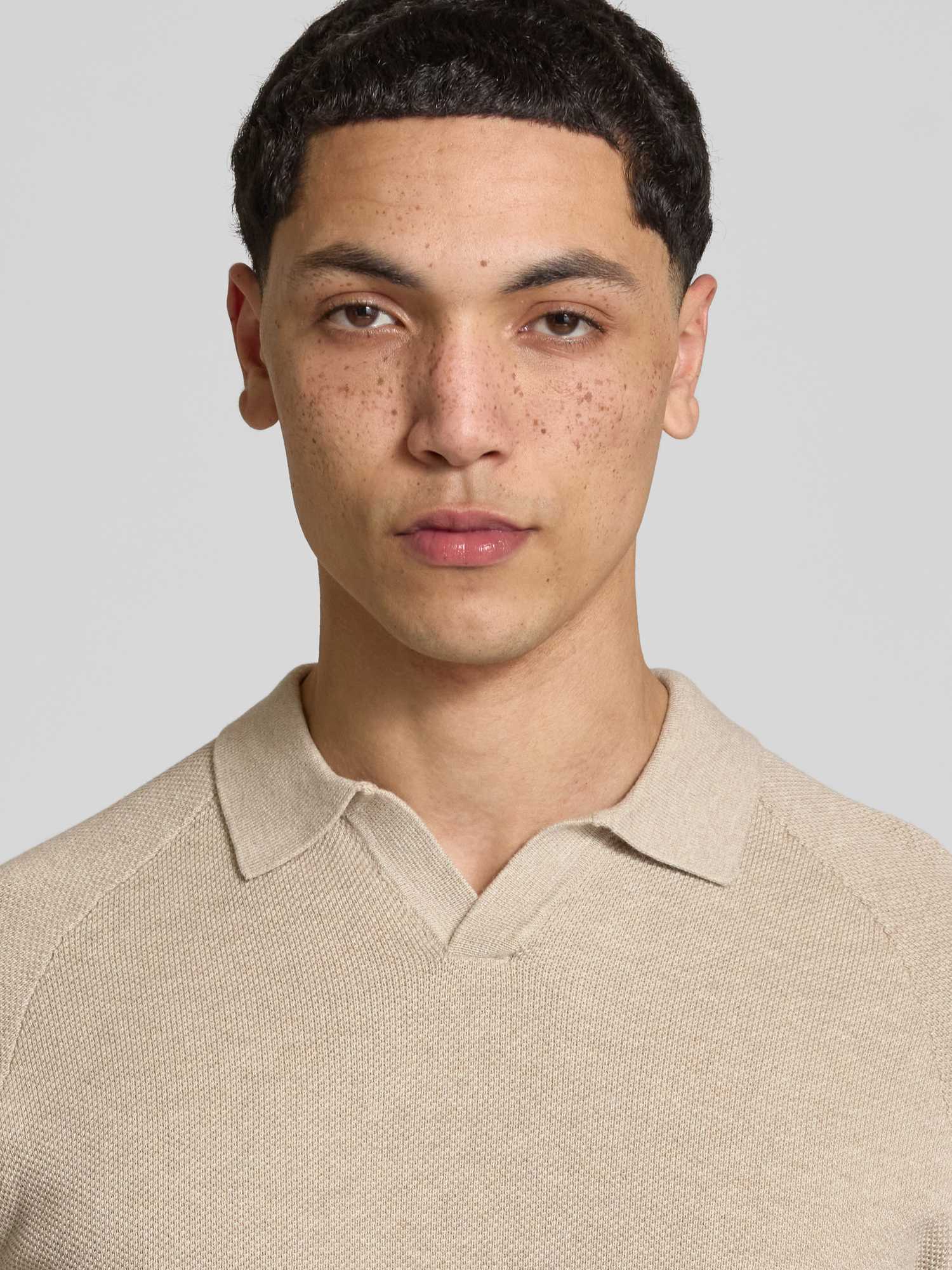 Jack & Jones Herren Poloshirt V-Ausschnitt Beige M - Bild 2