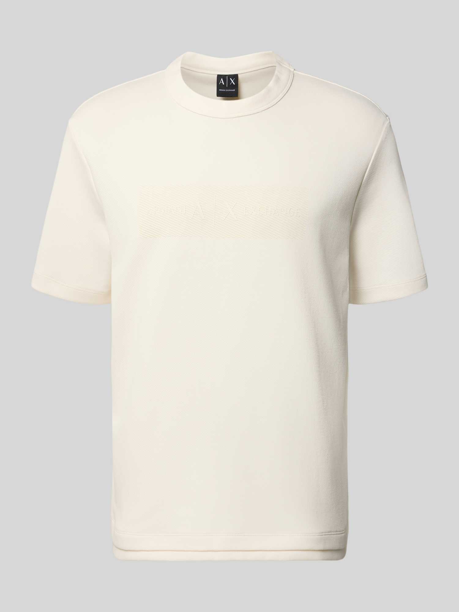 Armani Exchange Heren T-Shirts In Wit/Beige Maat Small