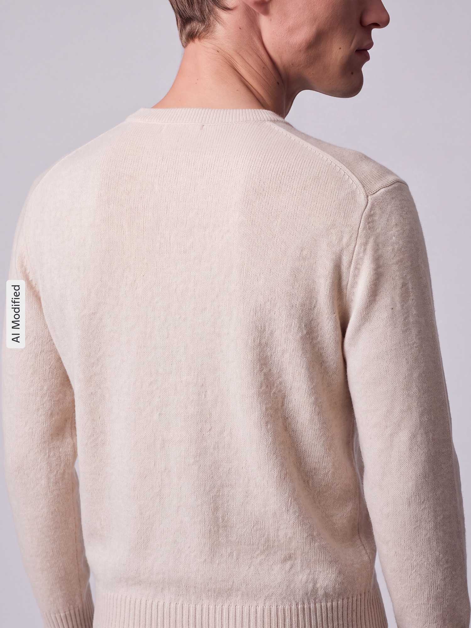 Only & Sons Herren Pullover in Offwhite mit Rundhalsausschnitt aus Baumwollmix in Größe XXL - Bild 4