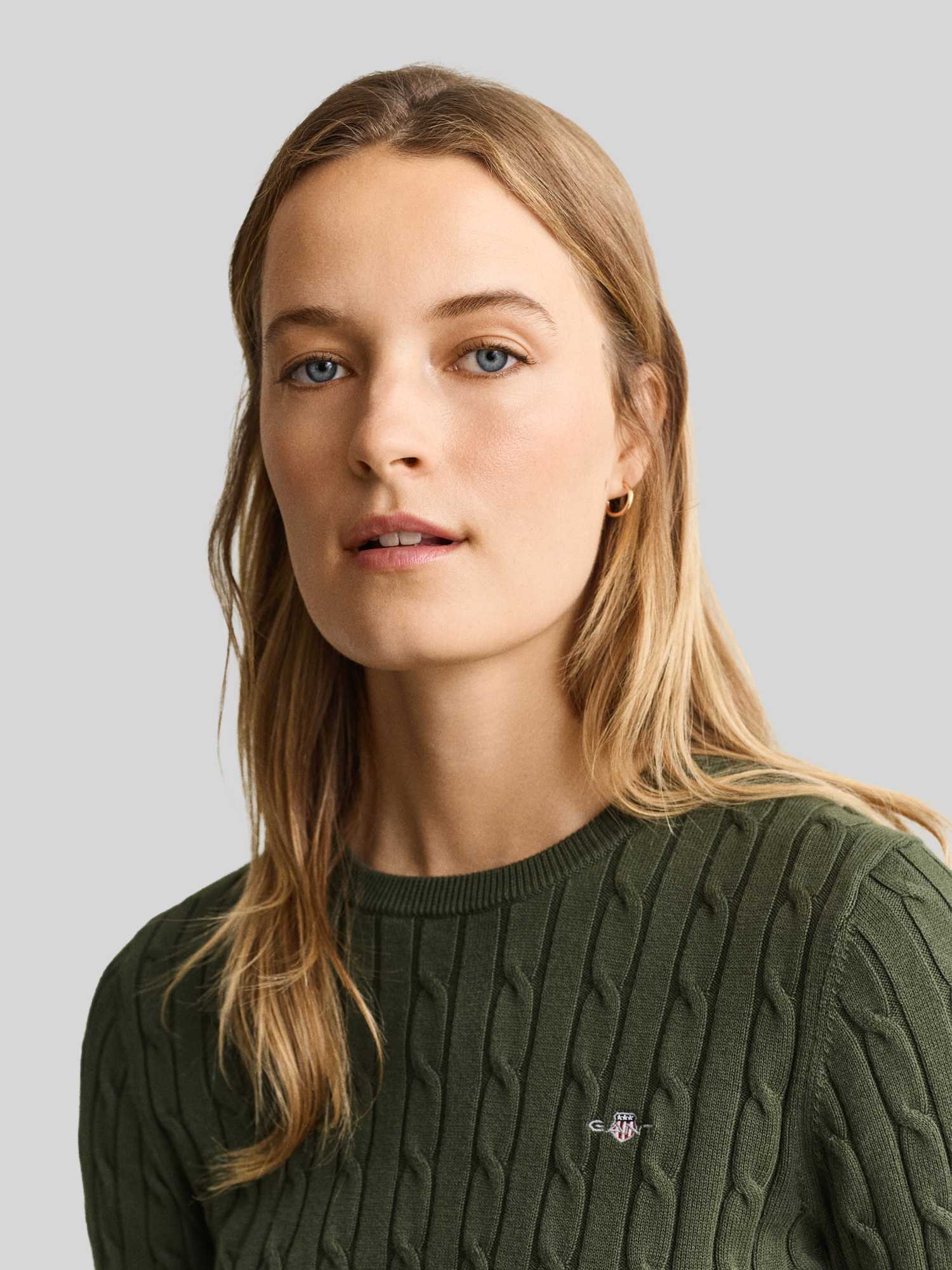 VAN GRAAF Gant Damen Khaki Pullover Baumwolle Grün, Mittel - Bild 3