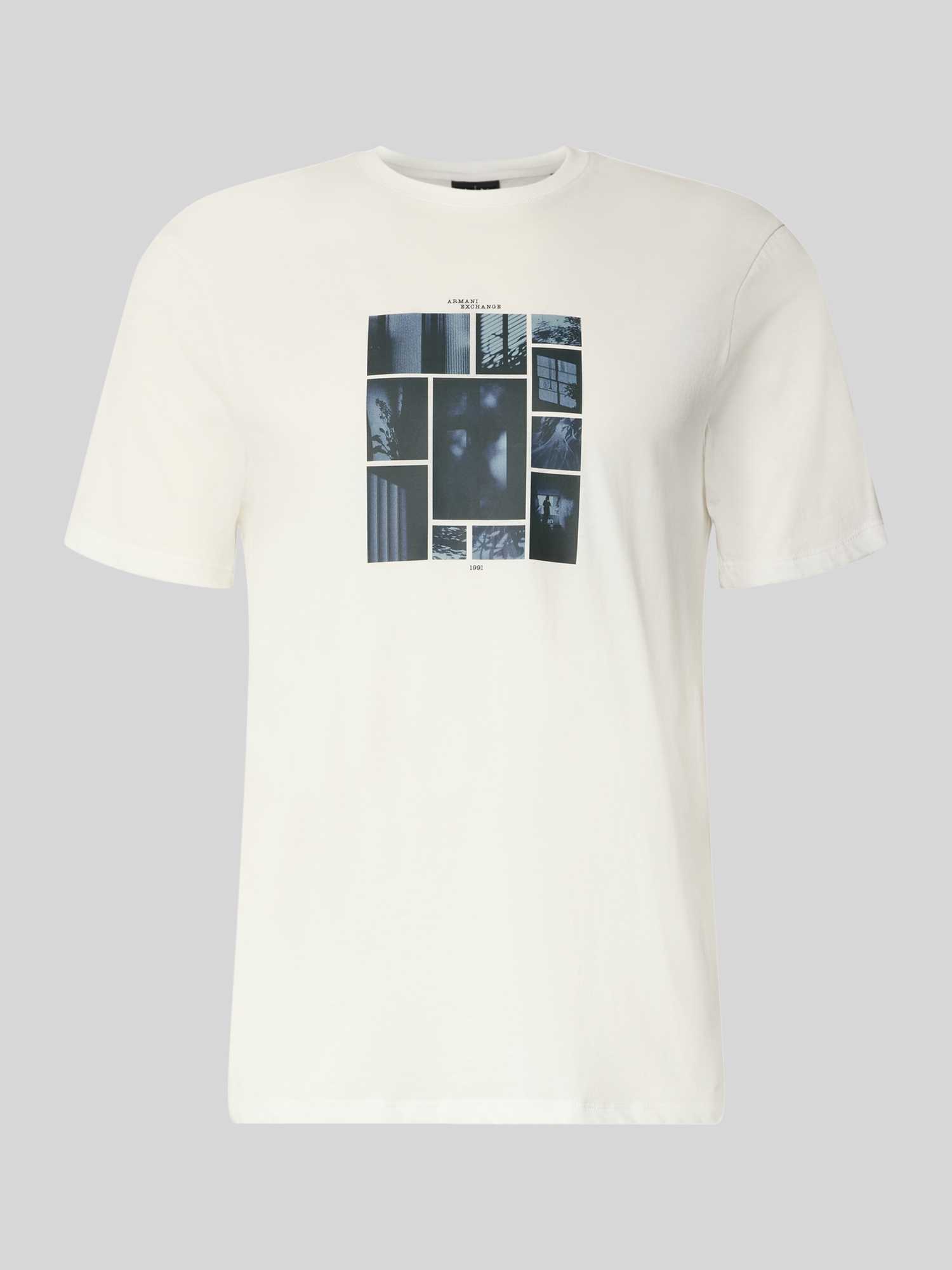 Armani Exchange Heren T-Shirts In Wit/Beige Maat Small