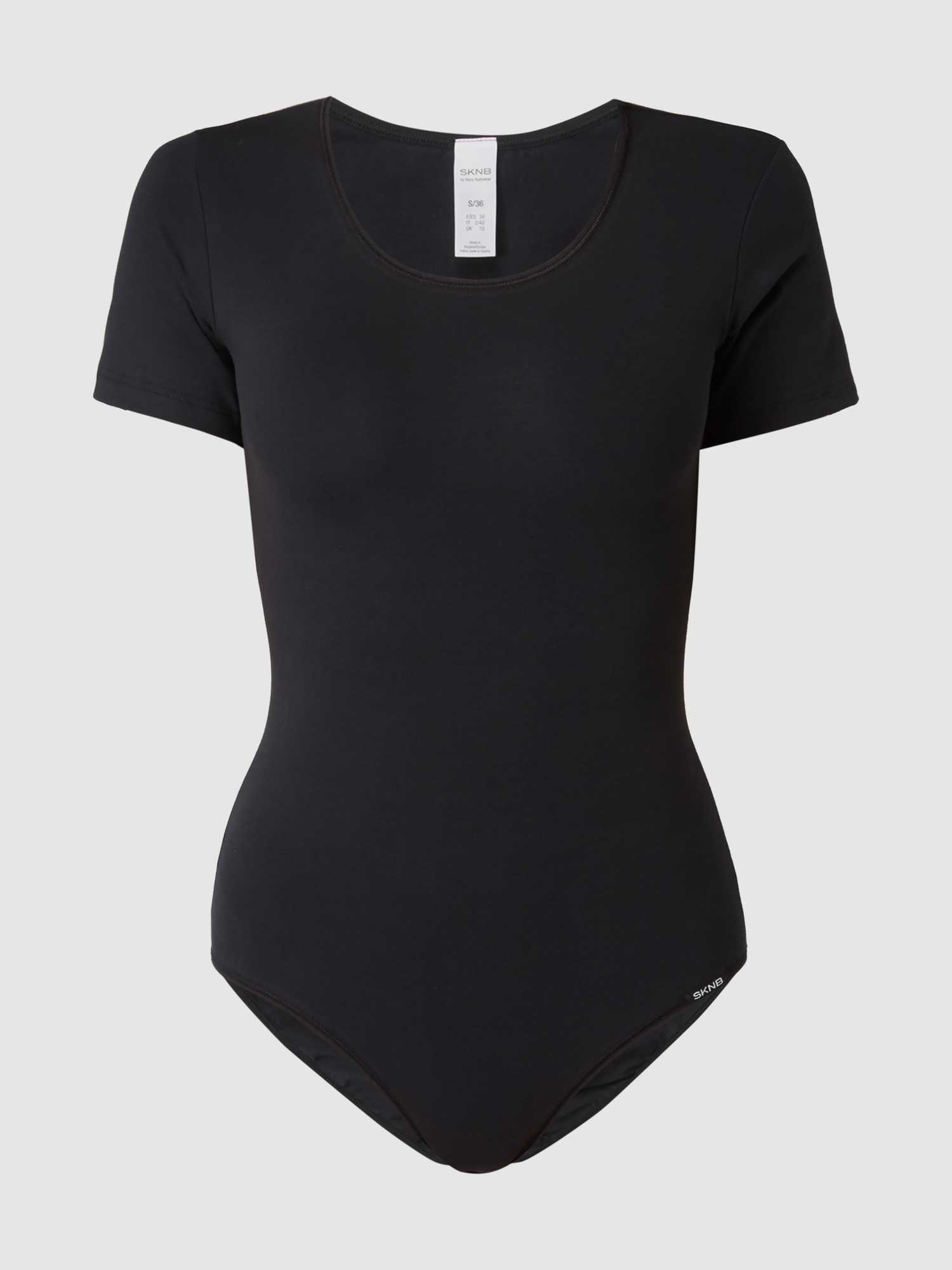 Skiny Damen Schwarz Kurzarmbody "Body Collection" Rundhalsausschnitt Schlicht Kurzärmlig Baumwollmix von Baur - Image 5