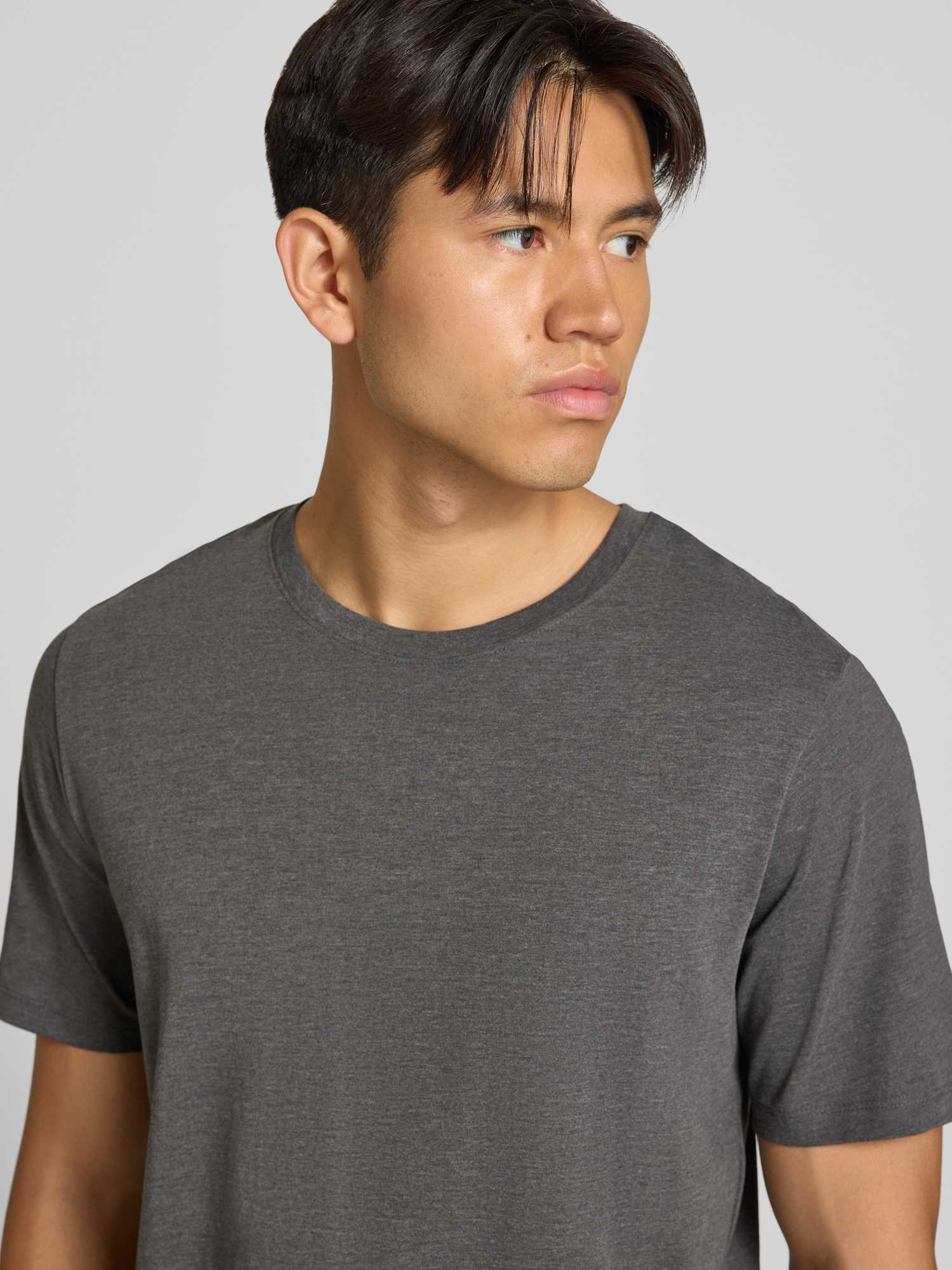 Jack & Jones Grau T-Shirt Organic Melange - Bild 4