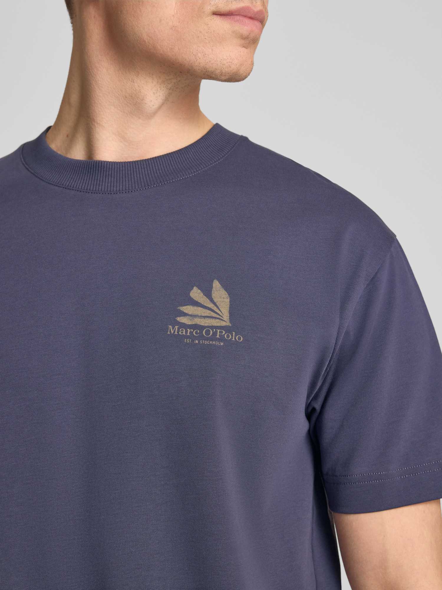 Marc O'Polo Herren T-Shirt Rundhalsausschnitt Dunkelblau Baumwolle L - Bild 2