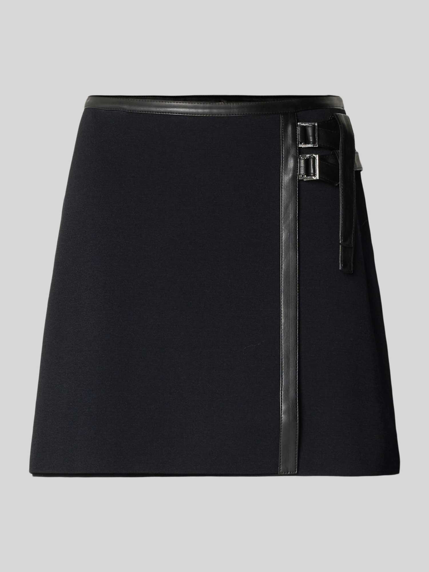 Liu Jo White Damen Schwarz Minirock Aus Viskose-Mix Mit Reißverschluss Mittel