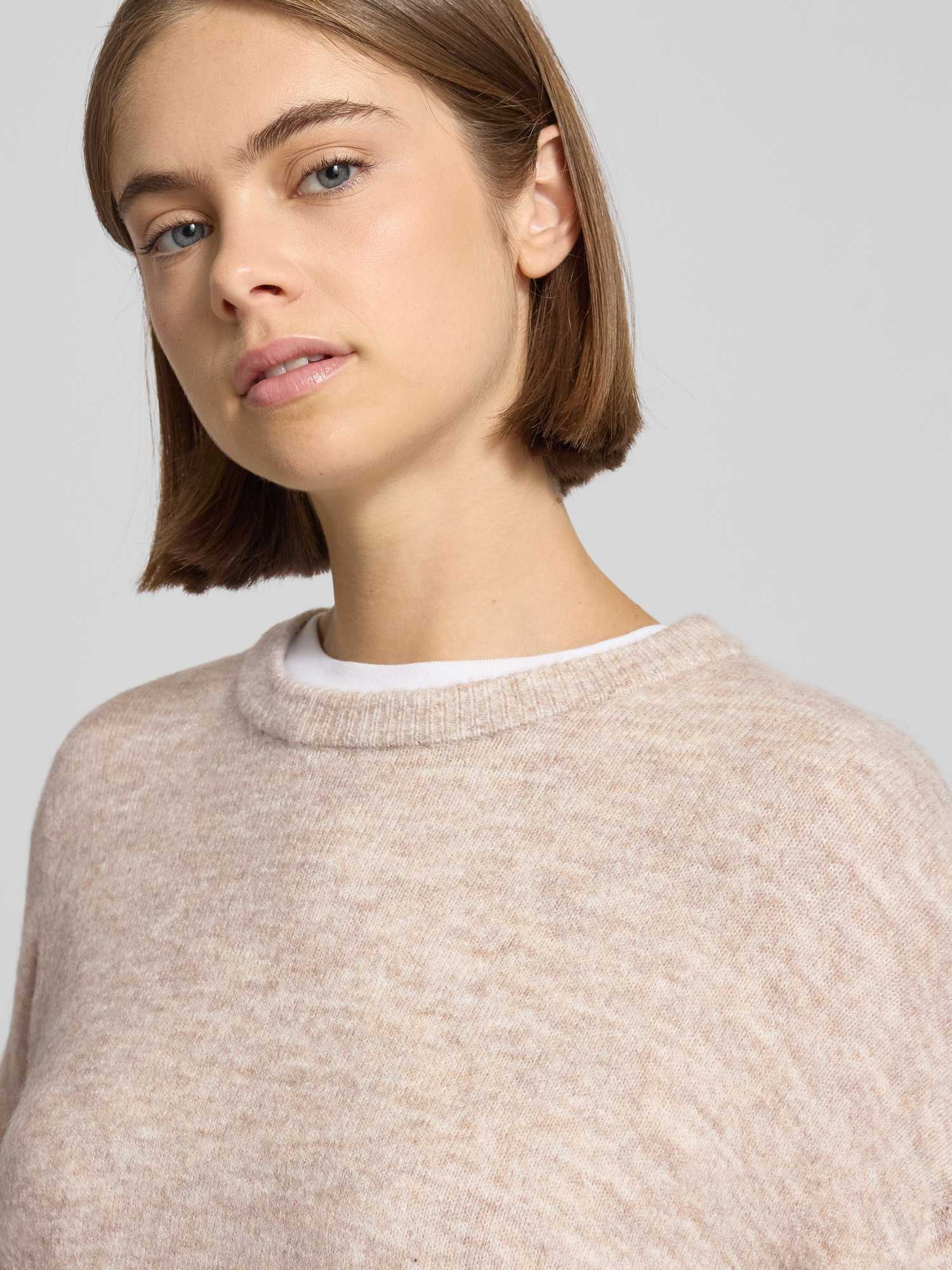 Only Damen Neutral – Kastiger Pullover In Beige Mit Rundhalsausschnitt - Bild 4