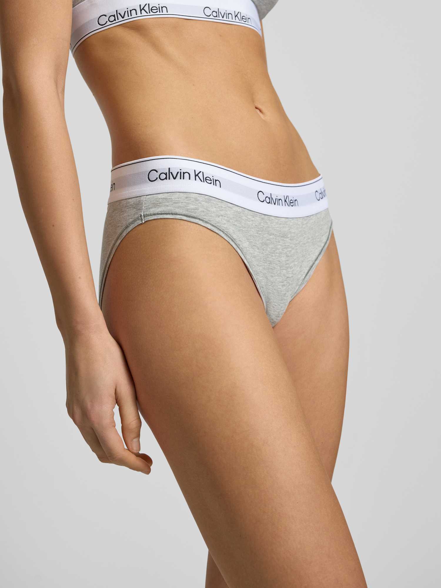 VAN GRAAF Calvin Klein Damen Hellgrau Slip Baumwolle Grau, Mittel - Bild 5