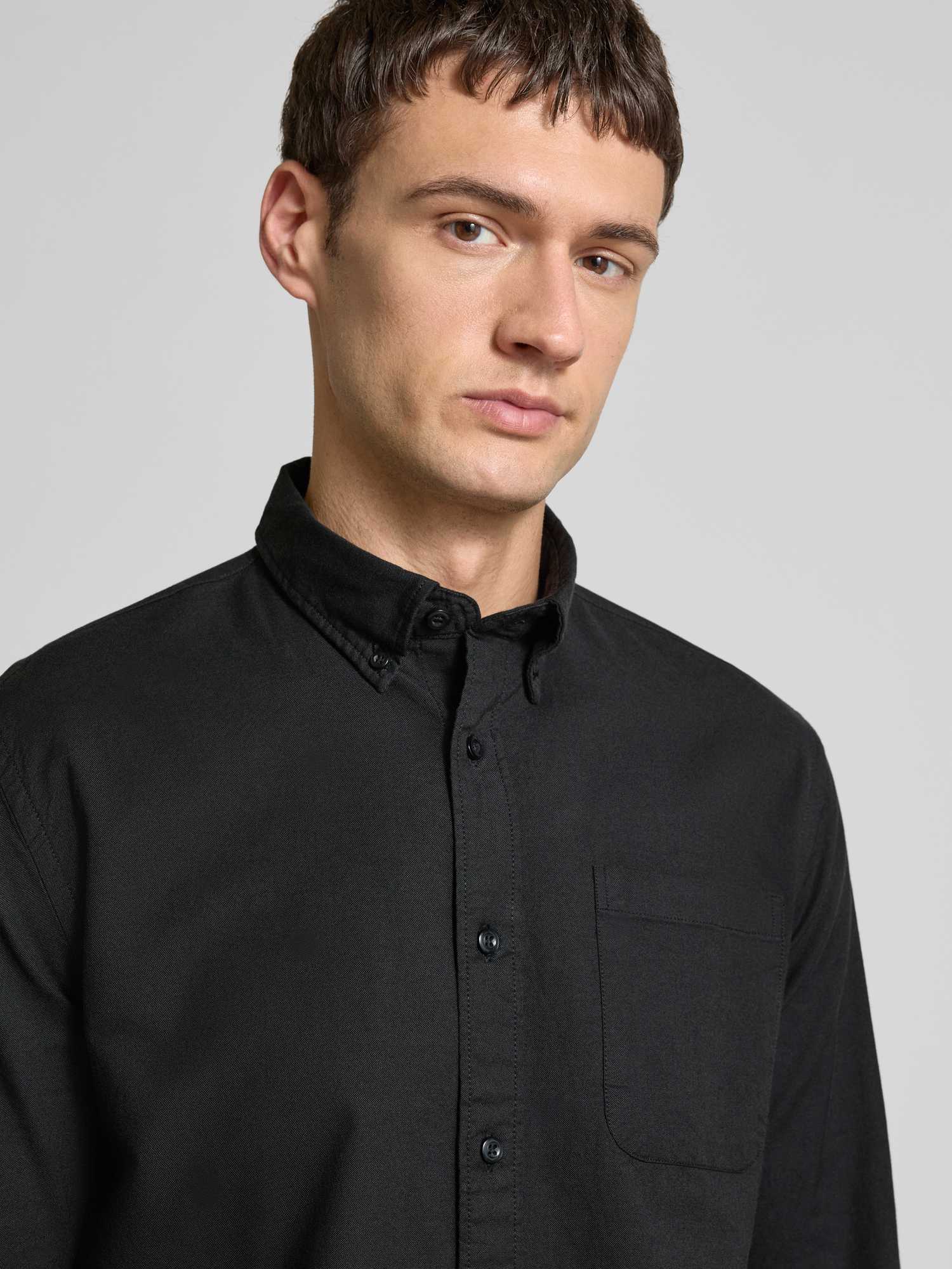 Selected Homme Herren Freizeithemd Regular Fit Baumwolle Mix Schwarz Größe S - Bild 2