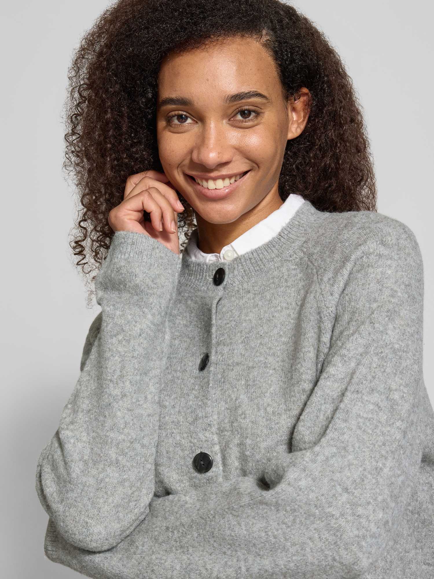 Only Onlpiemonte L/S Cardigan Knt Noos, Light Grey Melange - Bild 5