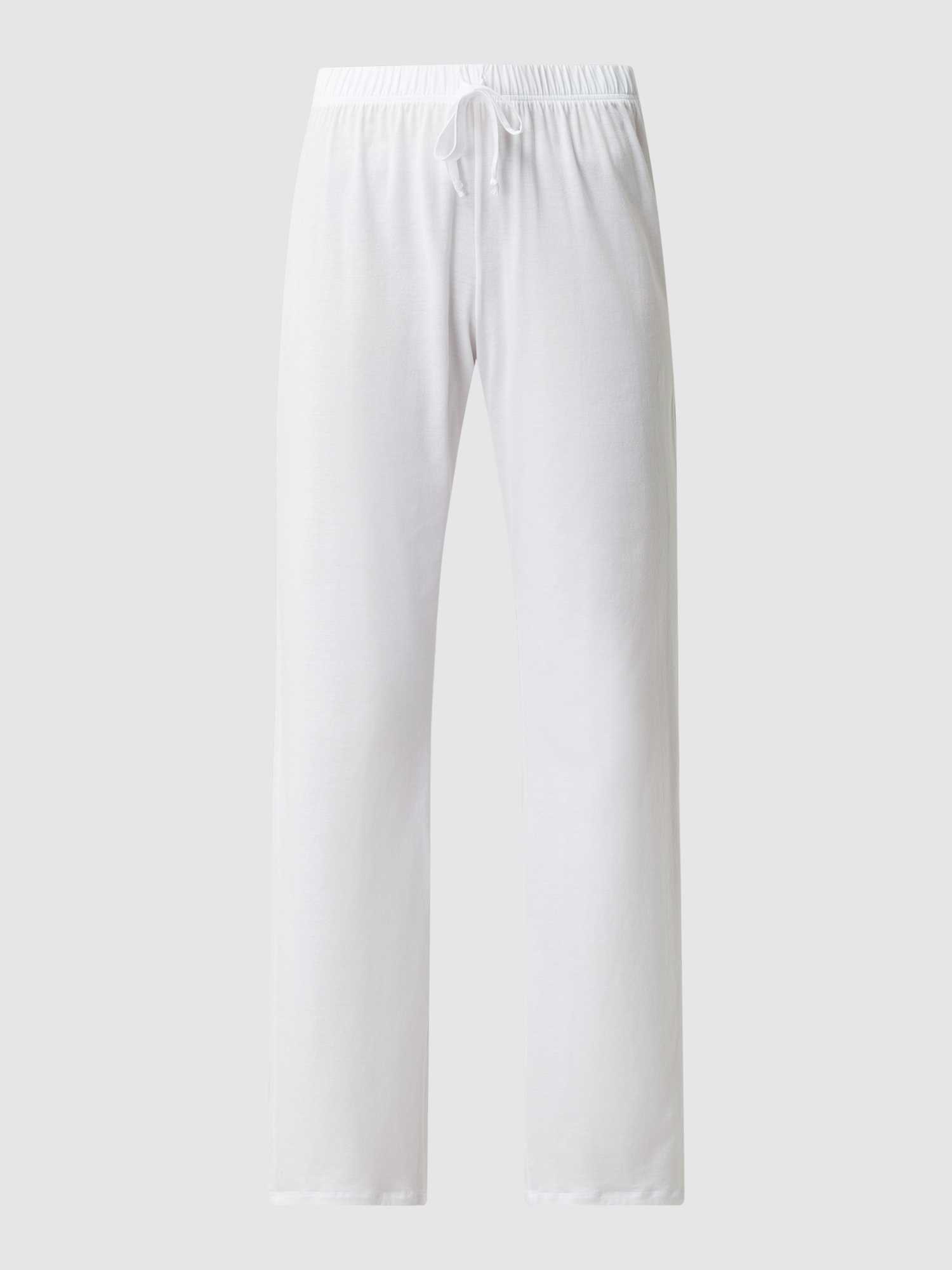 Hanro Dames Pyjama's In Wit/Beige Maat Large