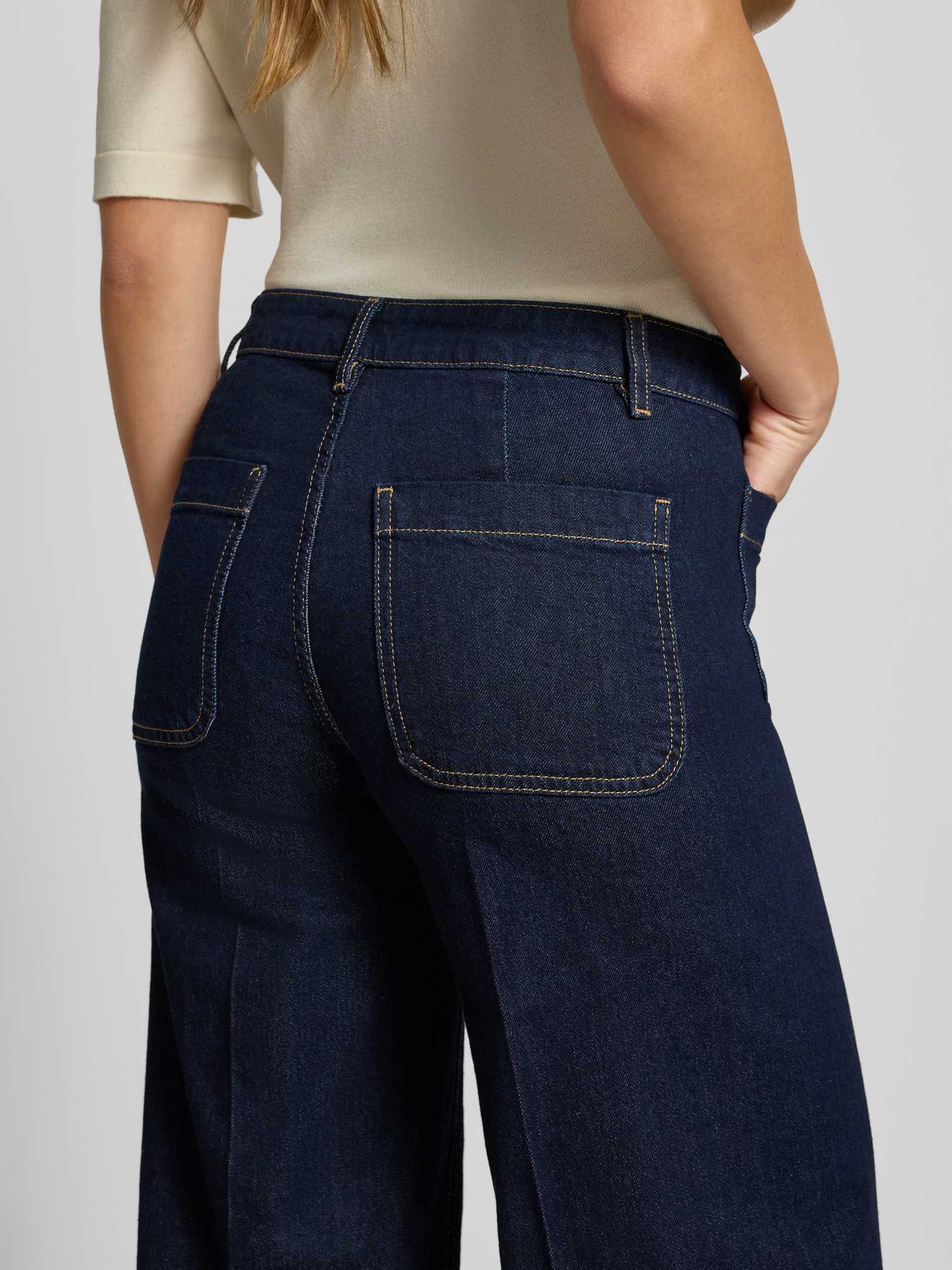 Mango Damen Blau Jessie 100 % Baumwolle Wide-Leg-Jeans Mit Taschendetail In Indigo - Bild 4
