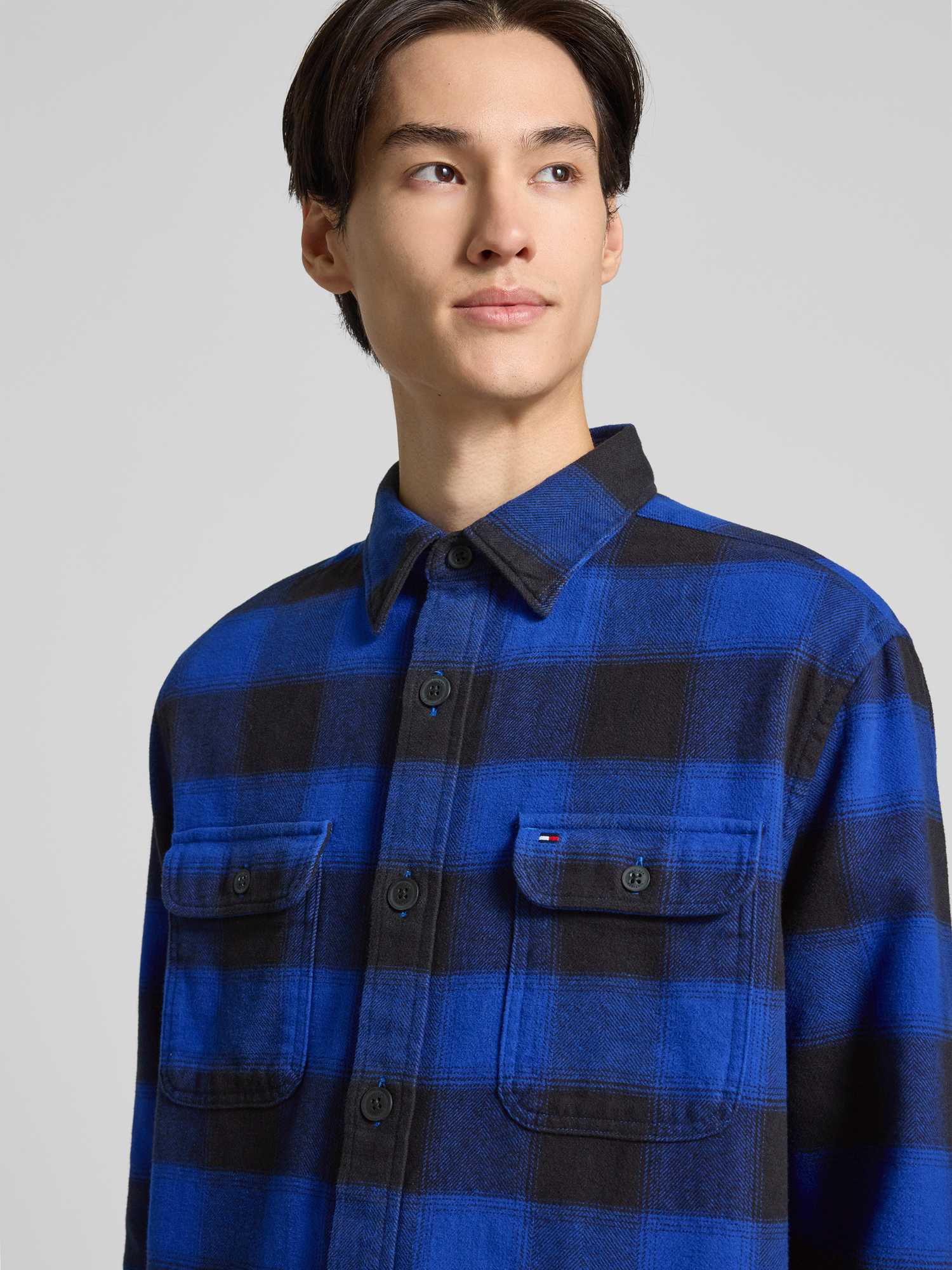 VAN GRAAF Tommy Hilfiger Herren Indigo Overshirt Comfort Fit Baumwolle Mehrfarbig, Mittel - Bild 3