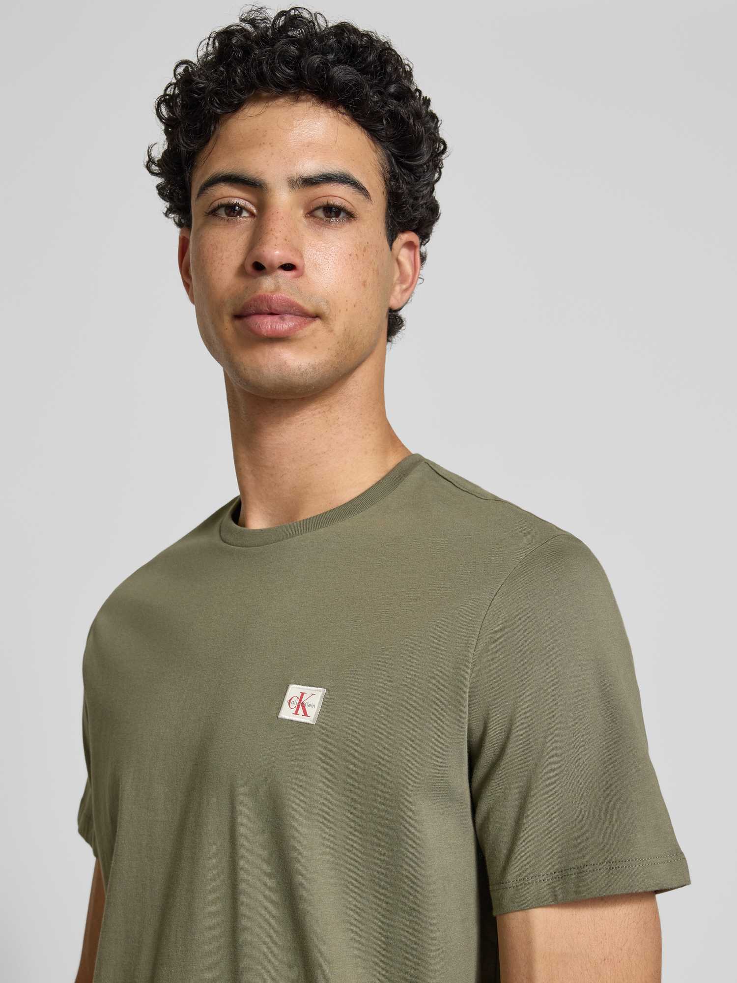 VAN GRAAF Calvin Klein Jeans Herren Khaki T-Shirt Baumwolle Grün, Mittel - Bild 4
