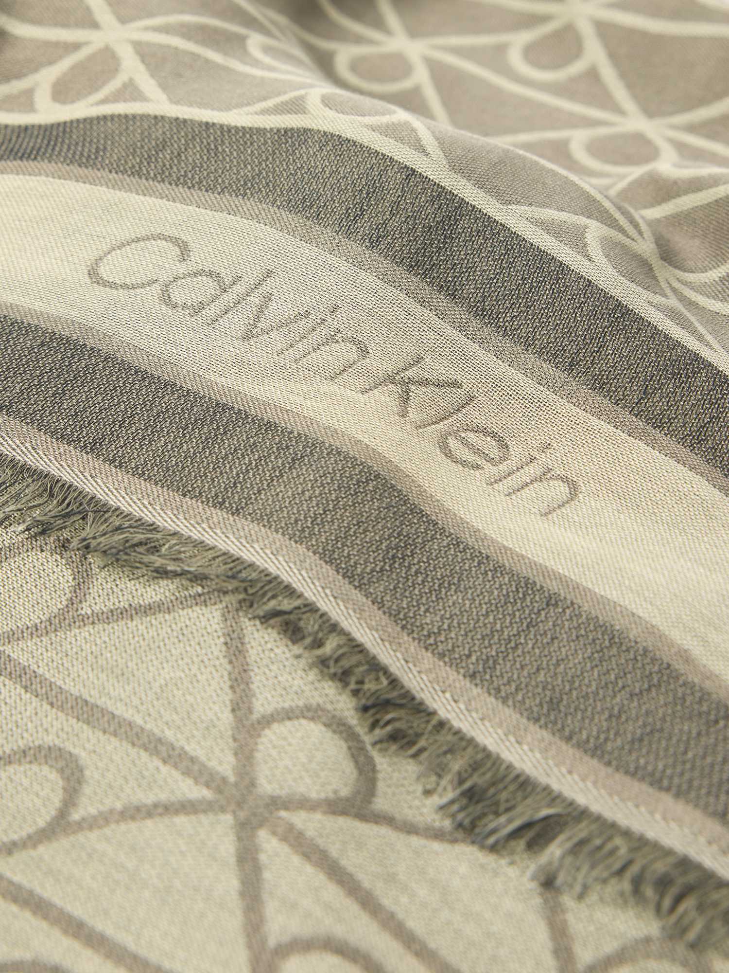 Calvin Klein Damen Grau Tuch Emblem Aop Jacquard Square Scarf Lv04f8080g - Bild 3